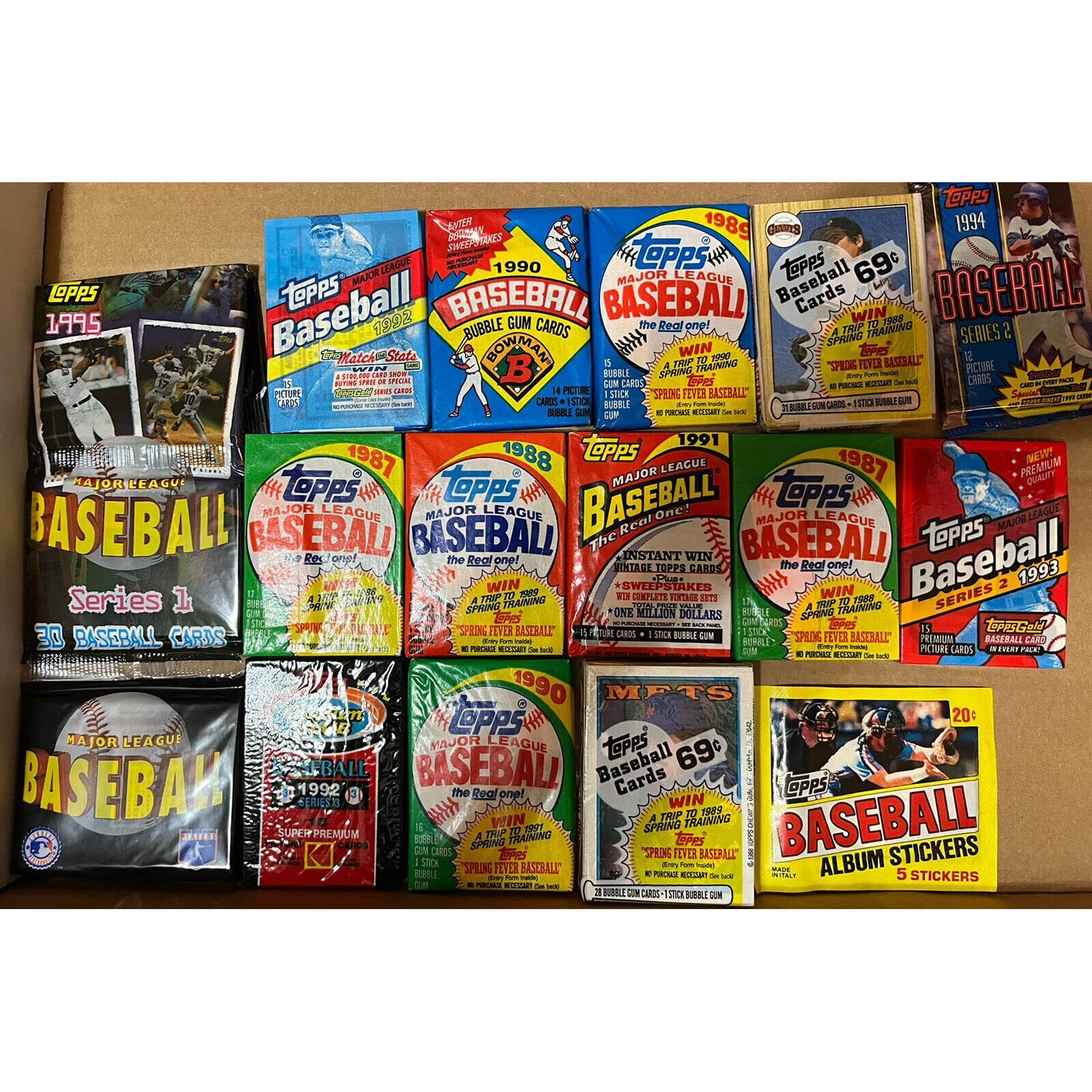 300 Old Vintage Topps Baseball Cards In Sealed Pack Lot Gift Package