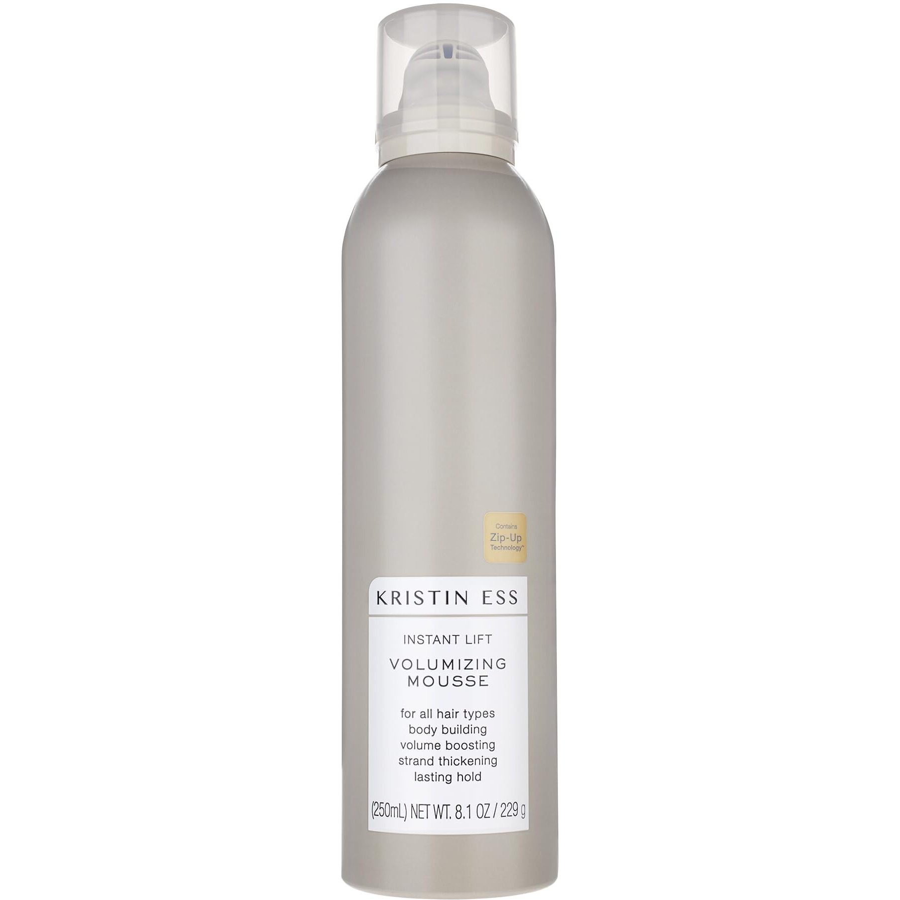 Kristin Ess Hair Instant Lift Volumizing Mousse With Castor Oil - Boosts Volume + Thickens, Body Building, Lasting Hold, Non Sticky, For Curly, Wavy + Straight Hair, 8.1 Oz