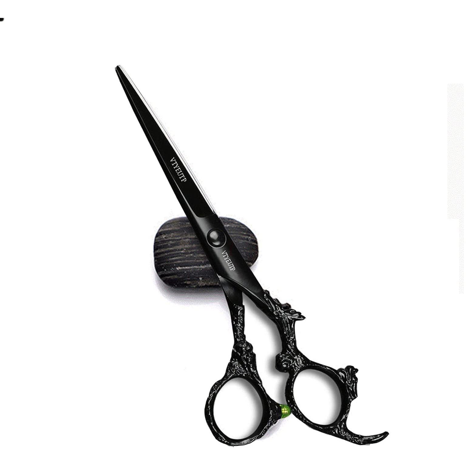 6.0 Inch Hair Cutting Scissors Professional Black Dragon Handle 440C Salon Hair Cutting Shears - Hairdressing Cutting Shears- Perfect For Barber And Home Use 1Pc