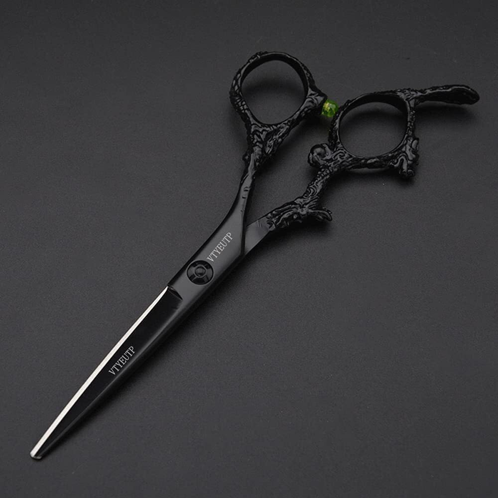 6.0 Inch Hair Cutting Scissors Professional Black Dragon Handle 440C Salon Hair Cutting Shears - Hairdressing Cutting Shears- Perfect For Barber And Home Use 1Pc