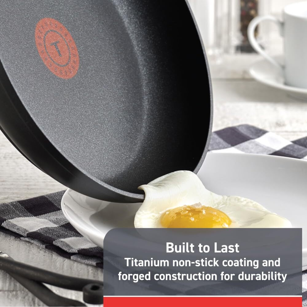 T-Fal Advanced Nonstick Fry Pan 10.5 Inch, Oven Broiler Safe 350F, Comfort Grip, Cookware, Non Stick Frying Pan, Skillet, Cooking, Kitchen, Egg Pan, Omelet Pan, Pots And Pans Dishwasher Safe, Black
