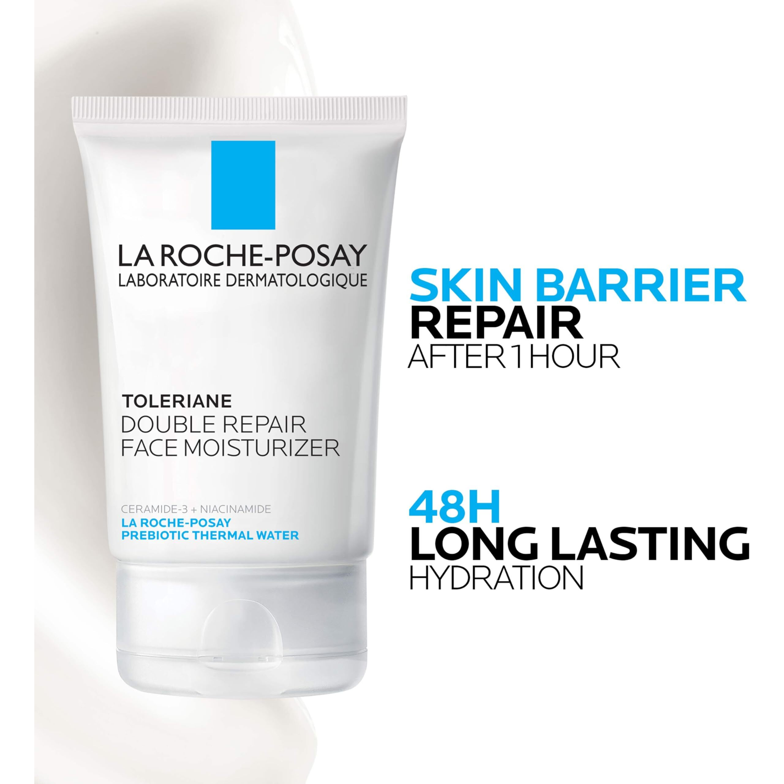 La Roche-Posay Toleriane Double Repair Face Moisturizer, Daily Moisturizer Face Cream With Ceramide And Niacinamide For All Skin Types, Oil Free, Fragrance Free