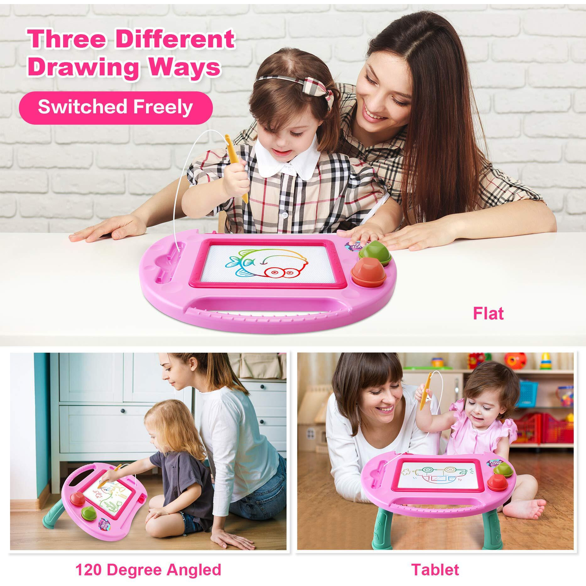 Toys For 1-2 Year Old Girls,Magnetic Drawing Board,Toddler Toys For Girls Age 2 3,Erasable Doodle Board For Kids,Learning Toys For Toddler 1 2 3,Gift For 1 2 Year Old Girls Christmas Birthday Easter