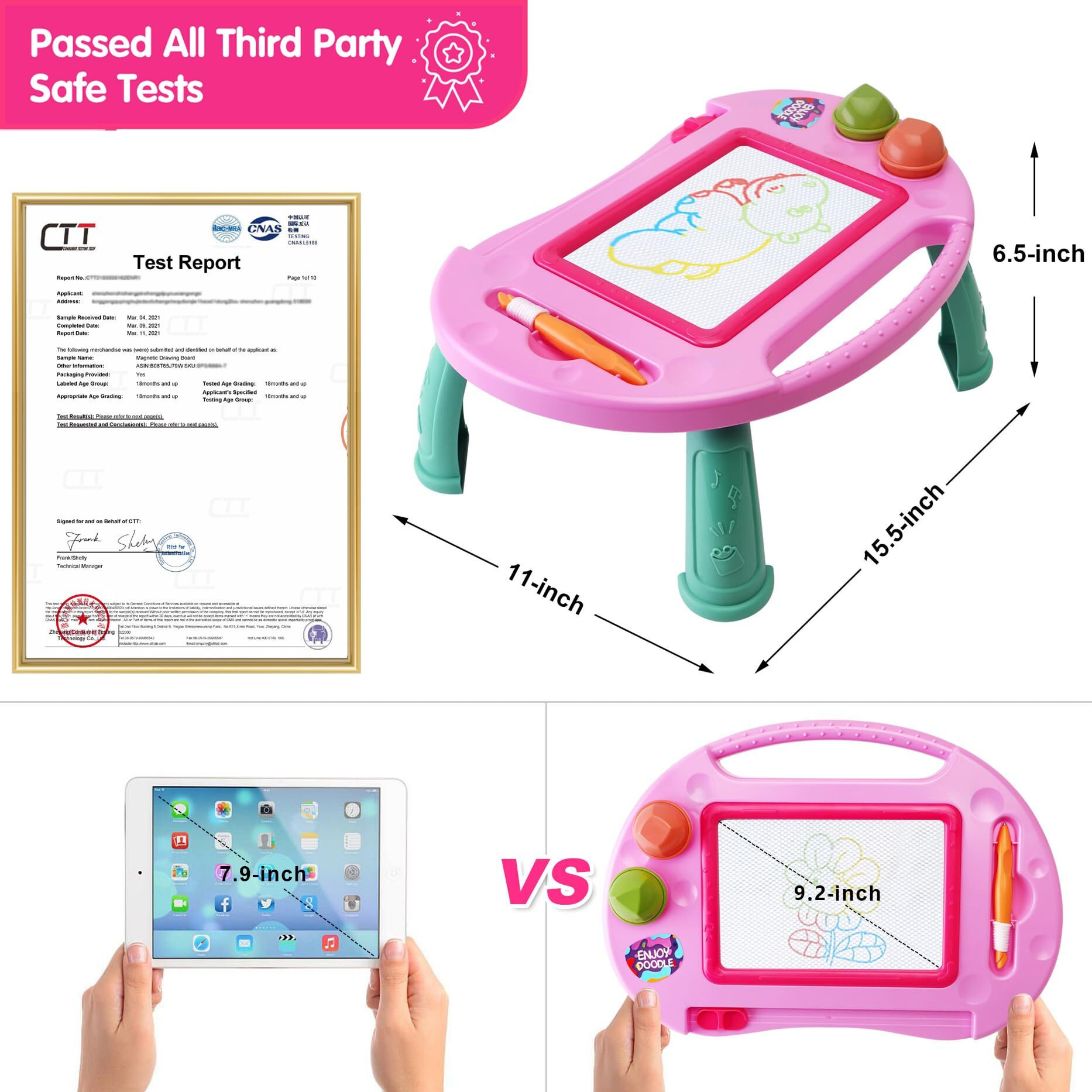 Toys For 1-2 Year Old Girls,Magnetic Drawing Board,Toddler Toys For Girls Age 2 3,Erasable Doodle Board For Kids,Learning Toys For Toddler 1 2 3,Gift For 1 2 Year Old Girls Christmas Birthday Easter