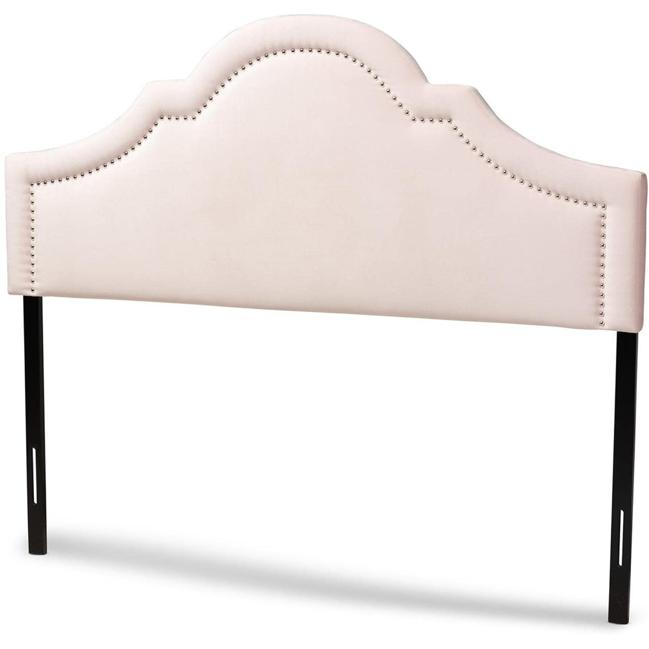 Baxton Studio Rita Modern And Contemporary Light Pink Velvet Fabric Upholstered Full Size Headboard