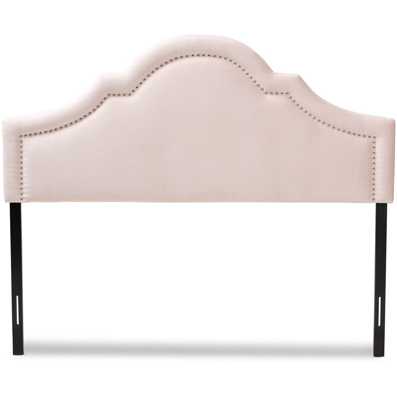 Baxton Studio Rita Modern And Contemporary Light Pink Velvet Fabric Upholstered Full Size Headboard