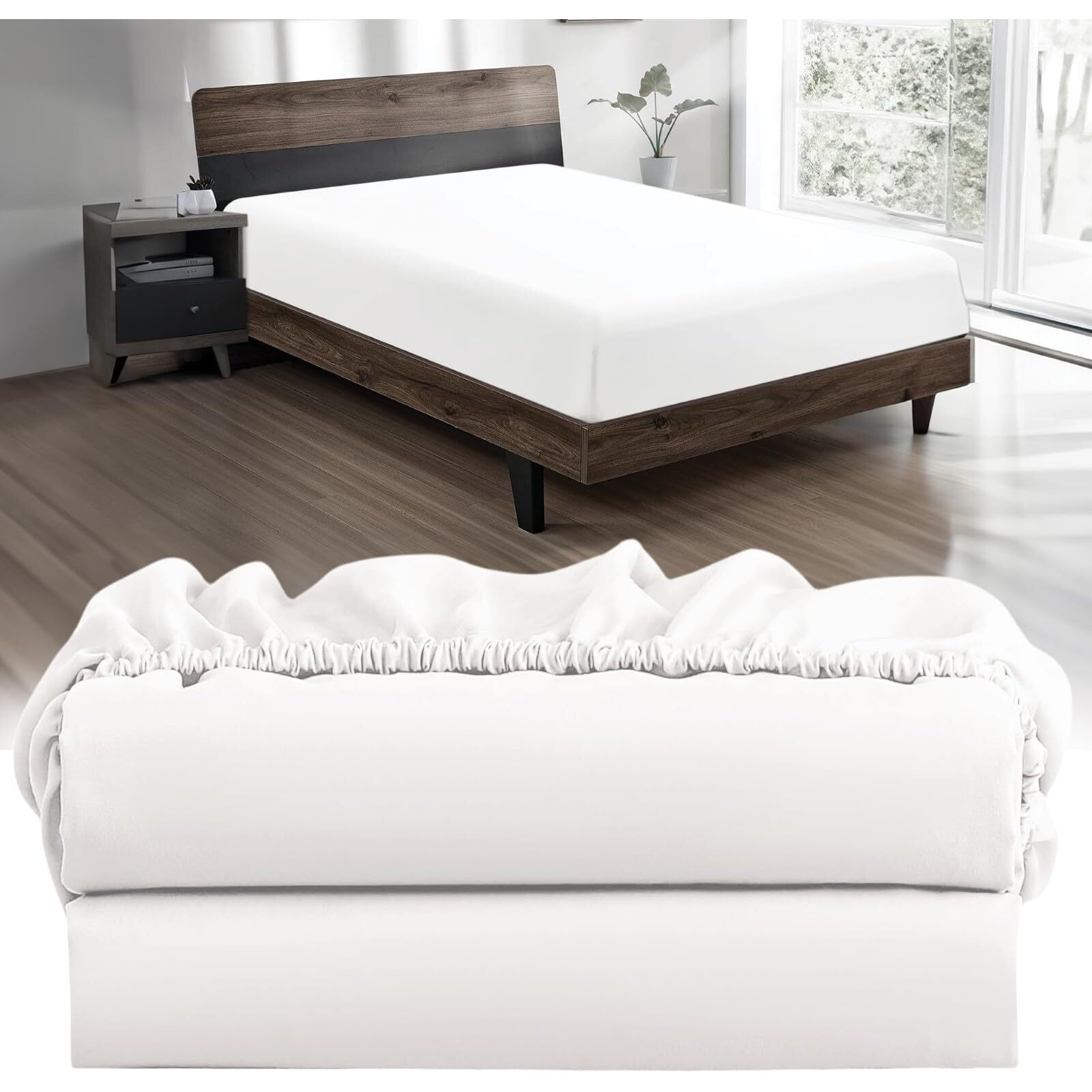 Knit Jersey 100% Cotton 2 Twin Xl Fitted Bed Sheets (2-Pack) Soft And Comfy - Twin Extra Long, 15"" Deep Pocket, 39"" X 80"" Great For Dorm Room, Hospital And Split King Dual Adjustable Beds (White)