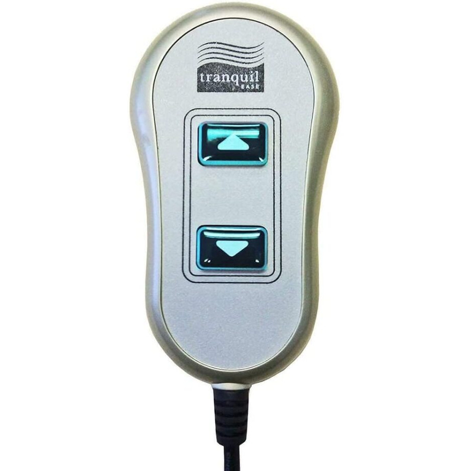 Relaxor Lift Chair Lighted Hand Control 11560Ux - 2 Button Function - Silver Plastic - Compact - Ergonomic - For Lift Chairs & Power Recliners