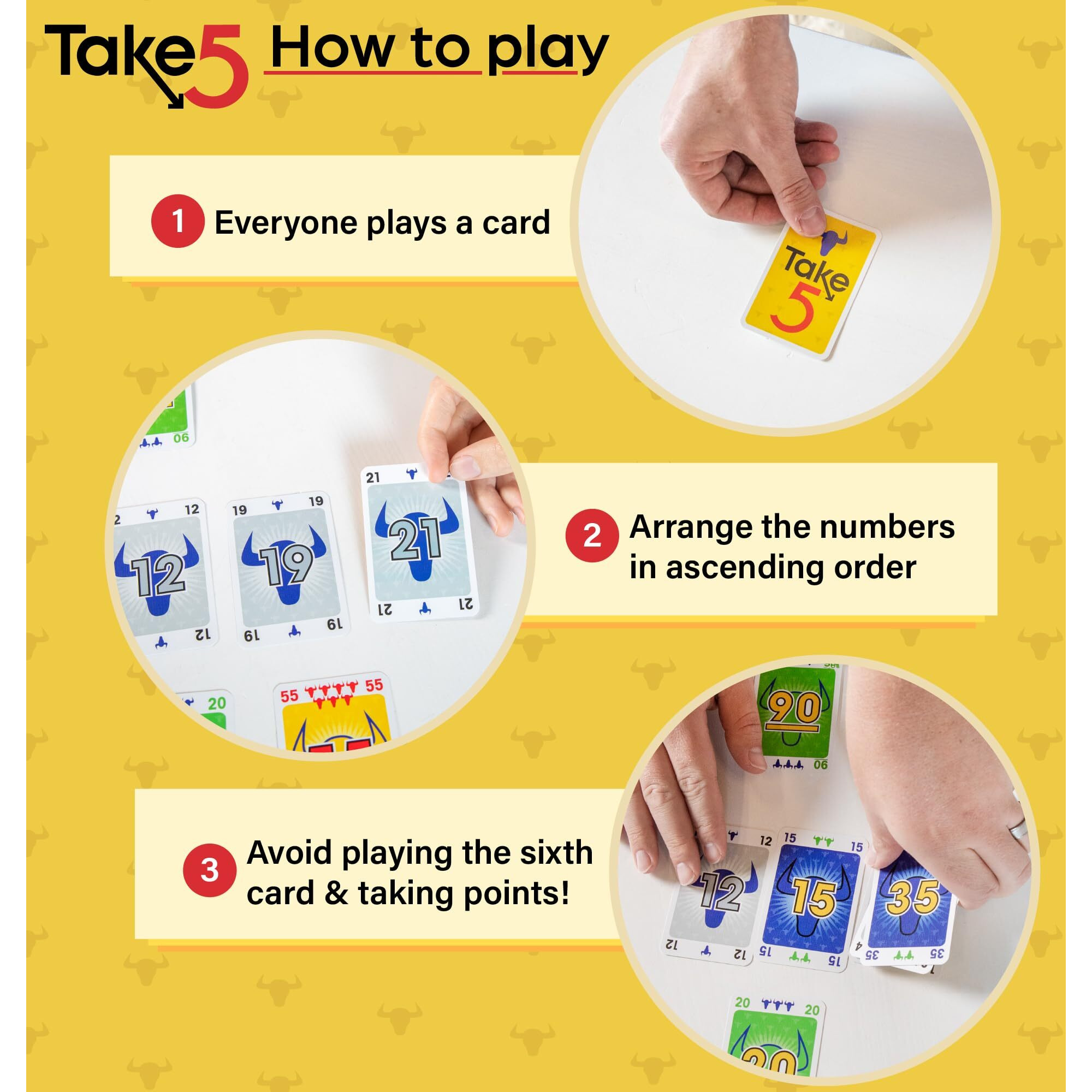 Amigo Games Take 5 & Take A Number - Two Complete Games In One - Take 5 Is The Classic 6 Nimmt & Take A Number Is Also Known As X Nimmt - Classic Card Games For Kids & Adults Ages 8 & Older