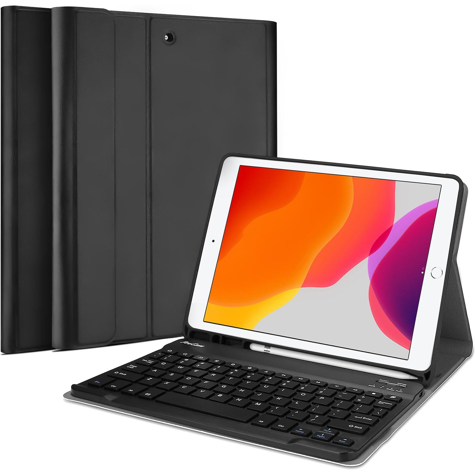 Procase Keyboard Case For Ipad 10.2 9Th Gen 2021/ 8Th Gen 2020/ 7Th Gen 2019/ Ipad Air 10.5"" 2019 / Ipad Pro 10.5 2017, Wireless Magnetically Detachable Keyboard Case, Auto Sleep/Wake -Black