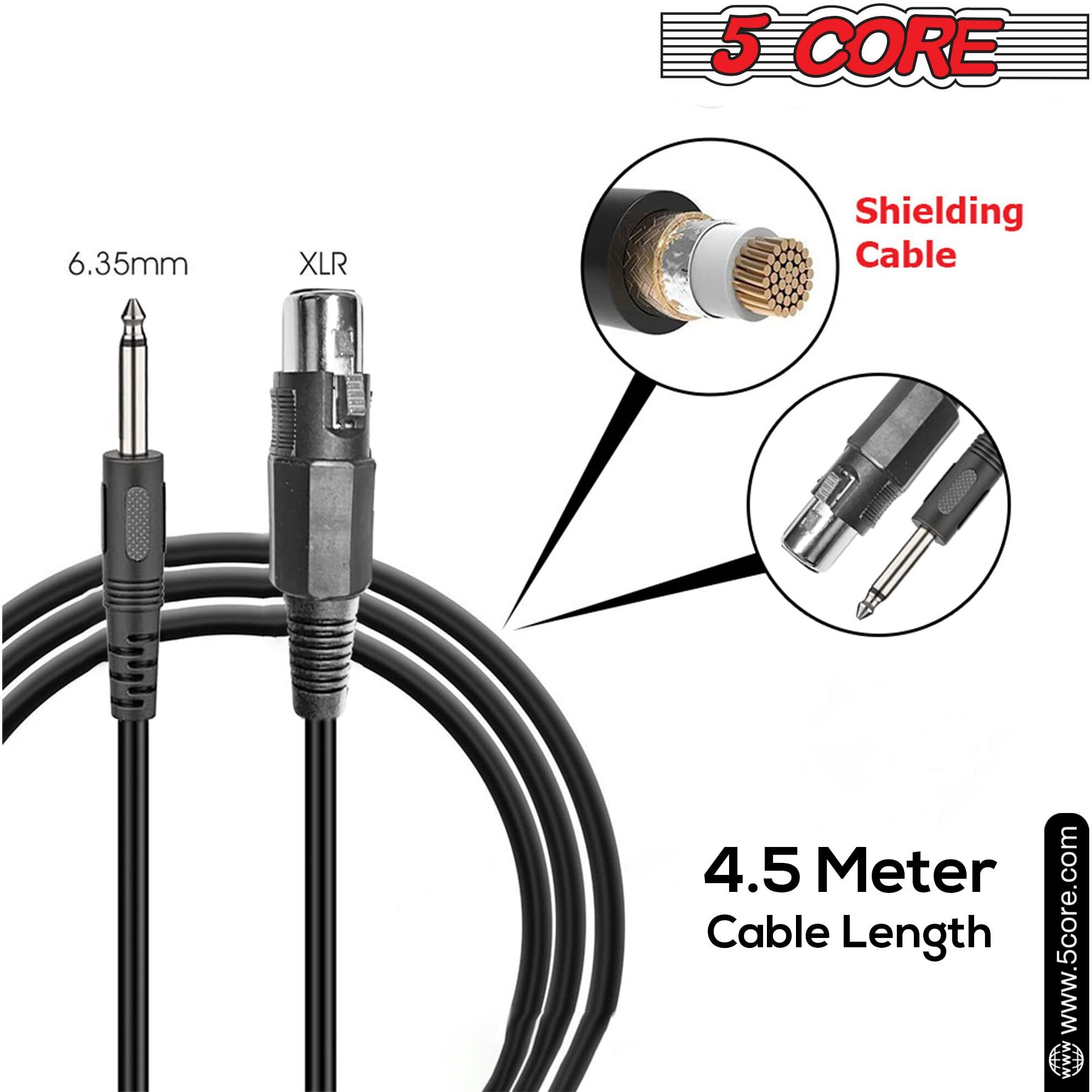 5 Core Microphone Dynamic Vocal Handheld Mic Cardioid Unidirectional Microfono W On Off Switch + Xlr Audio Cable For Singing Karaoke Public Speaking & Parties Beta