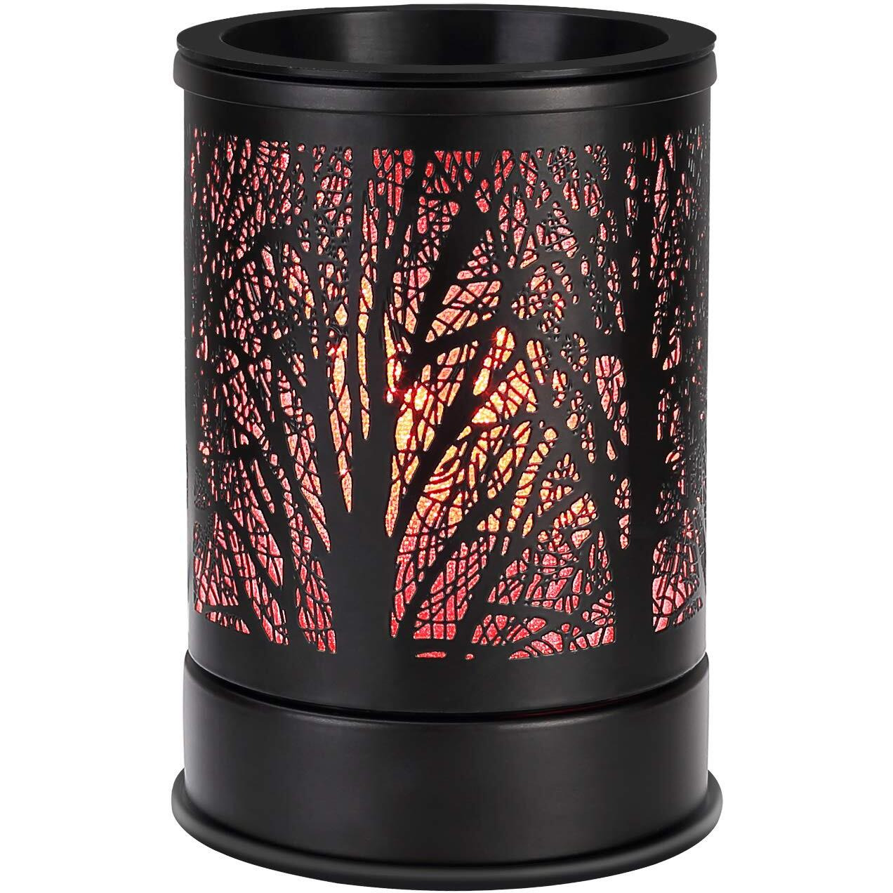 Enaroma Fragrance Wax Melts Warmer With 7 Colors Led Changing Light Classic Black Forest Design Scent Oil Candle Warmer