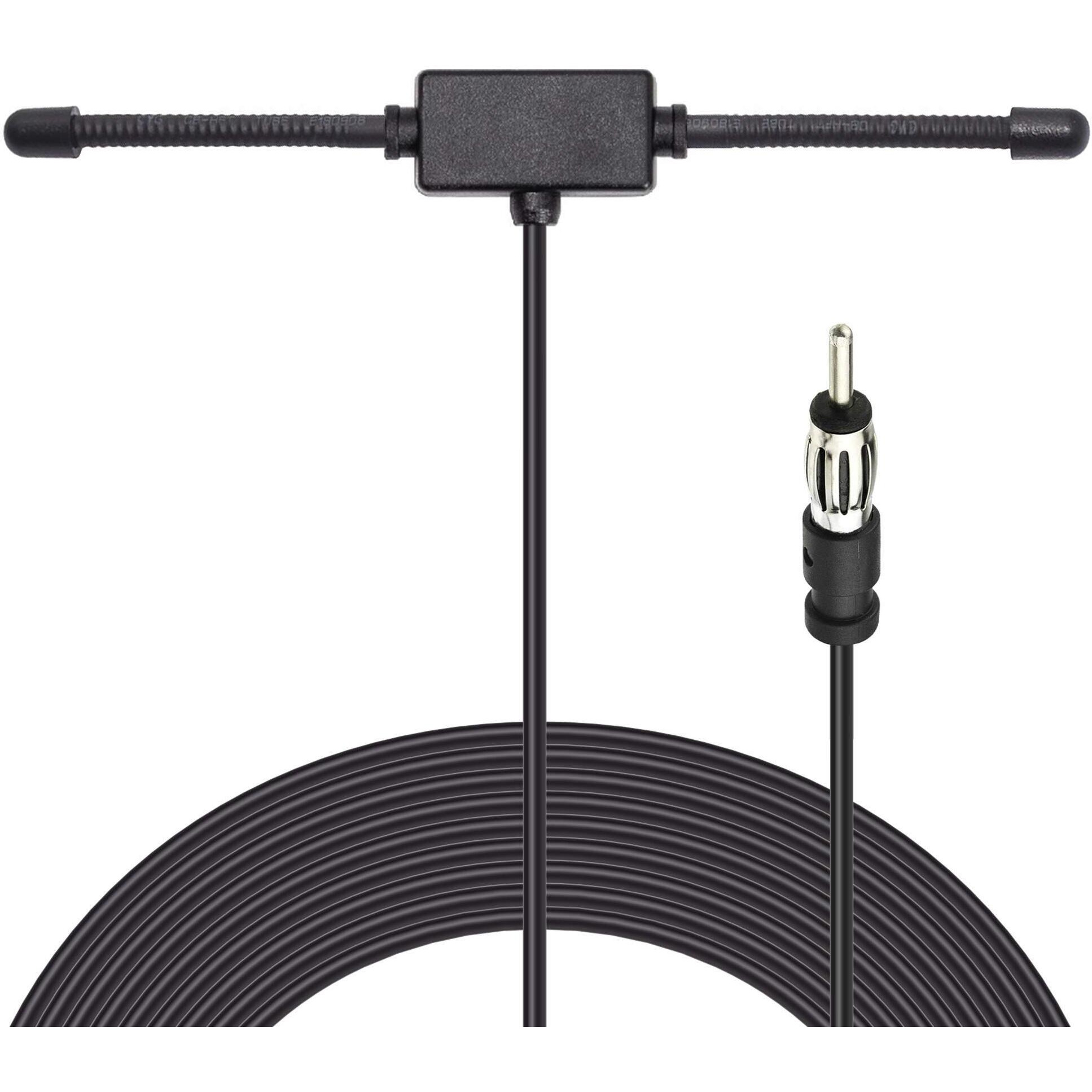 Bingfu Universal Car Stereo Am Fm Dipole Antenna,Hidden Adhesive Mount Am Fm Radio Antenna For Vehicle Car Truck Suv Radio Stereo Head Unit Receiver Tuner,10 Feet Cable Din Plug Connector