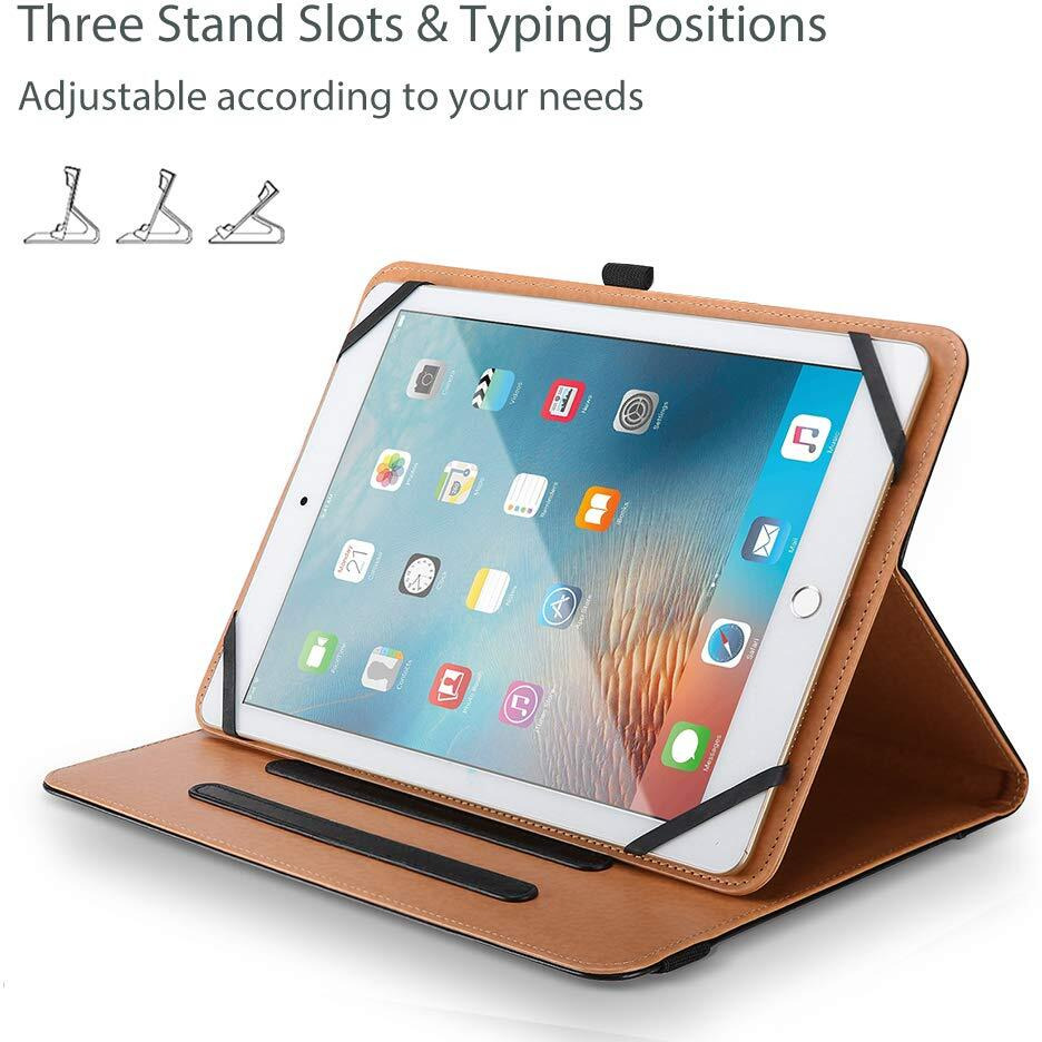 Procase Universal Tablet Case 9""-10.1"" Inch, Stand Folio Tablet Case Protective Cover For 9"" 9.7"" 10"" 10.1"" Touchscreen Tablet With Multiple Viewing Angles And Pen Holder -Black