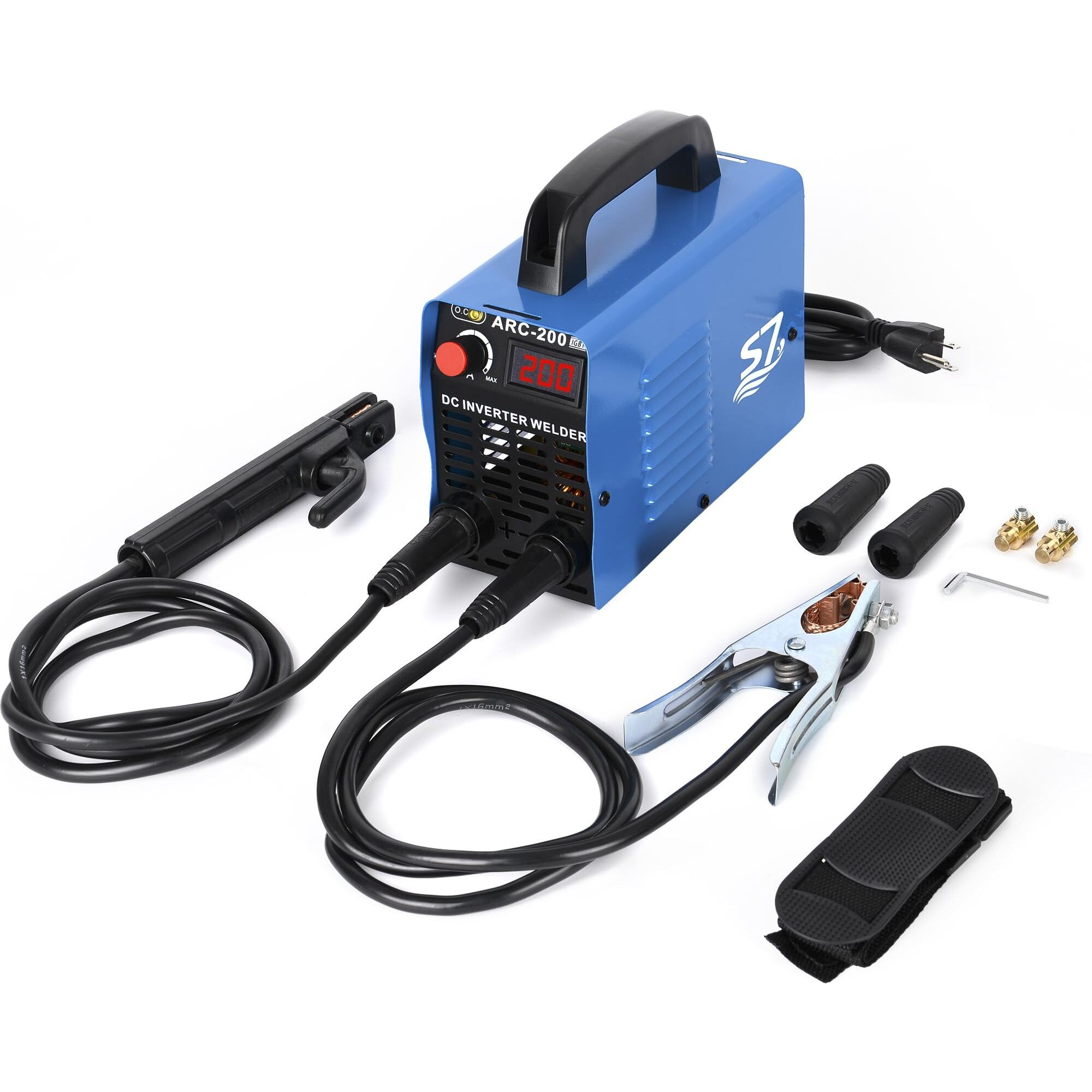 Arc Welder, 200Amp 110V Welding Machine Igbt Inverter Hot Start Portable Welder With Lcd Display, Fits 4.2 Mm Welding Rod Equipment With Accessories
