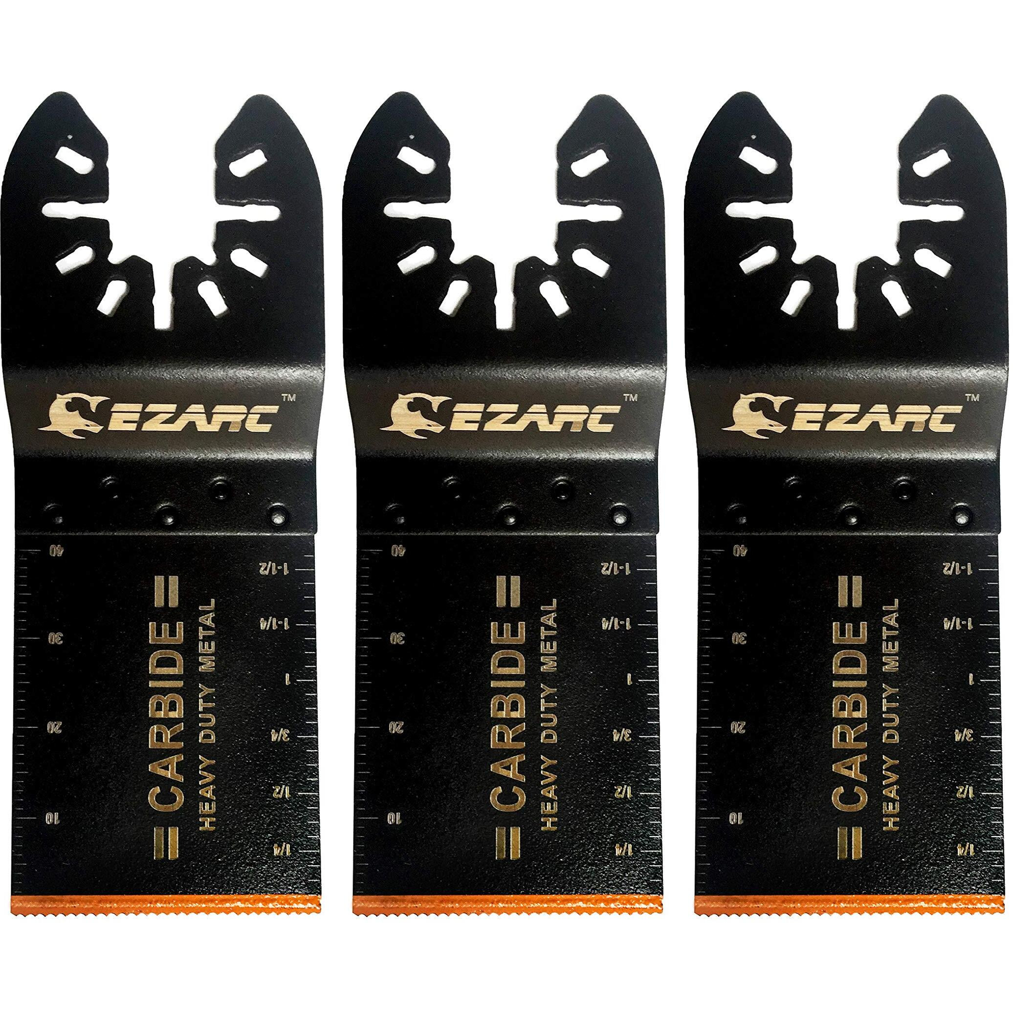 Ezarc Carbide Oscillating Tool Blades, Multitool Blades Heary Duty For Hard Material, Metal, Nails. Bolts. Screws, 3-Pack