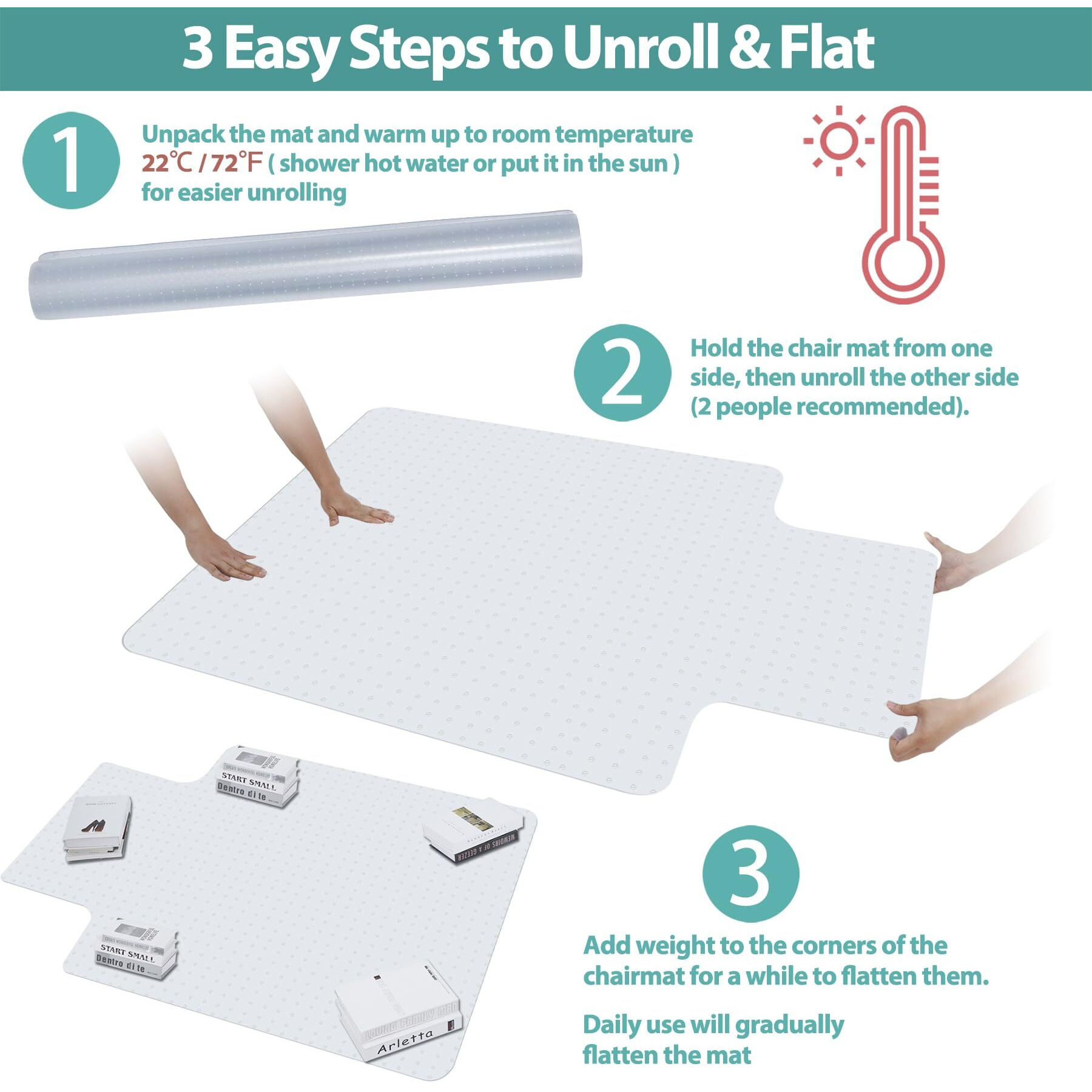 Super Deal Upgraded 48"" X 36"" Transparent Office Mat Chair Mat, Heavy Duty Carpets With Lip For Hardwood Floor, Rug Carpet Floor Computer Desk Low And Medium Pile Carpets
