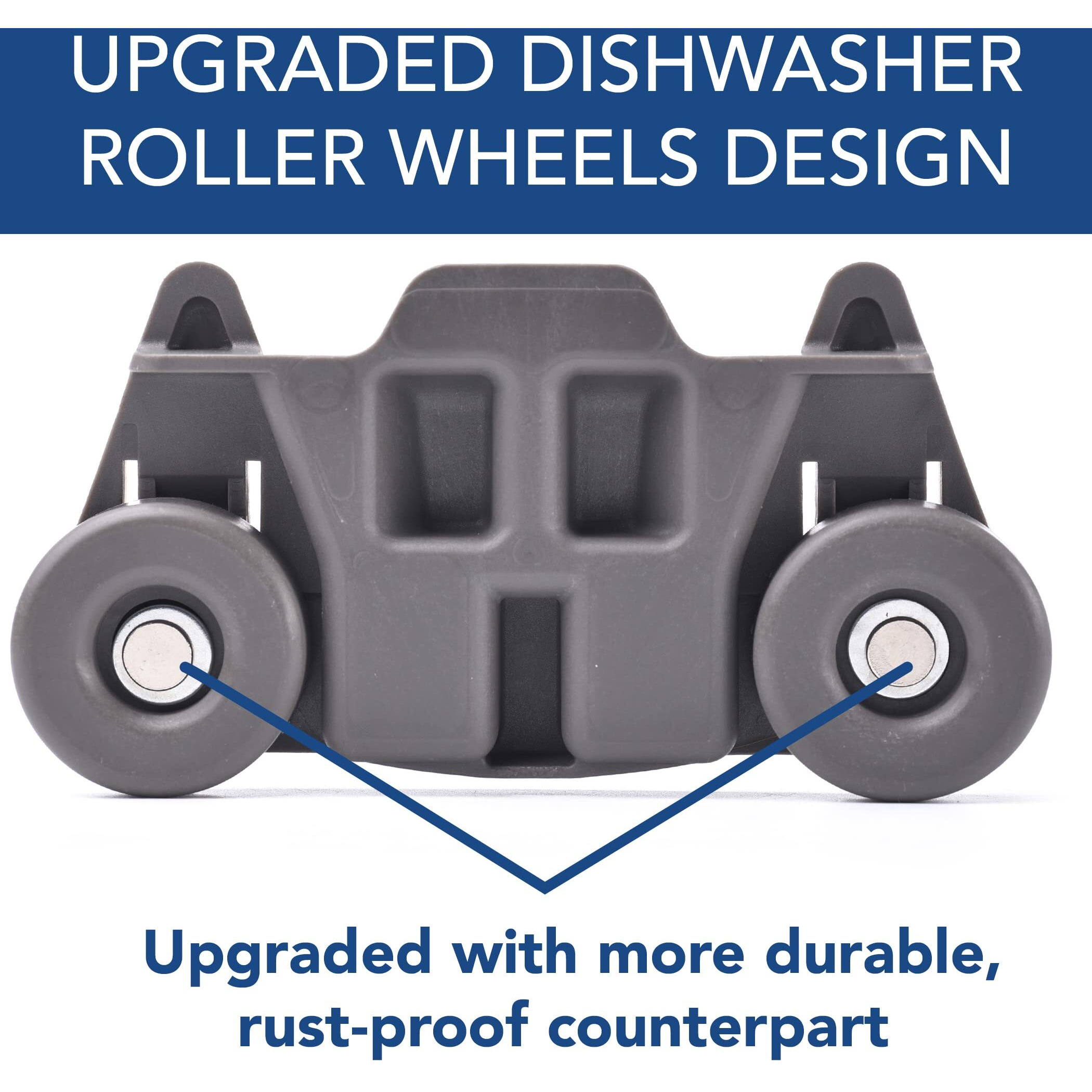 (4-Pack) W10195416 New Upgraded Replacement Part For Lower Dishwasher Wheel - Compatible With Ge/Whirlpool/Kenmore - Ap5983730, W10195416V, W10105417, Ps11722152, W10195416Vp