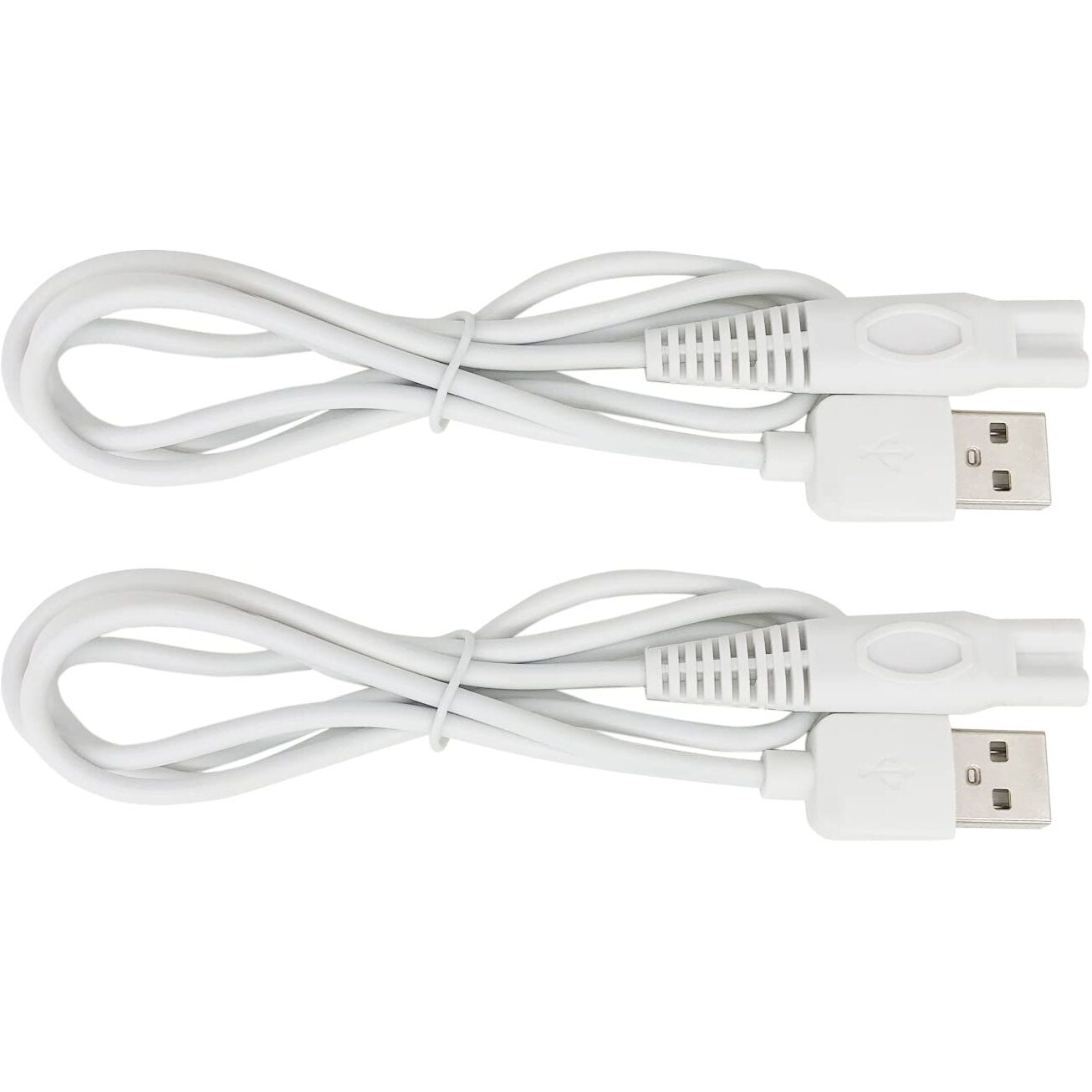 Charger Cord Replacement For Finishing Touch Flawless Legs Shaver Women Electric Trimmer - 5V Usb Power Cable (2-Pack, White) (Not For Other Models, Please See Product Pictures Before Buying)