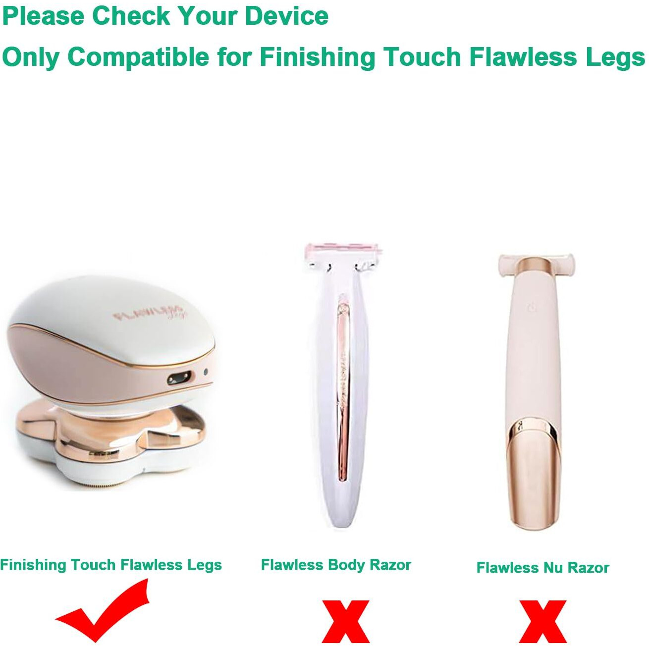 Charger Cord Replacement For Finishing Touch Flawless Legs Shaver Women Electric Trimmer - 5V Usb Power Cable (2-Pack, White) (Not For Other Models, Please See Product Pictures Before Buying)