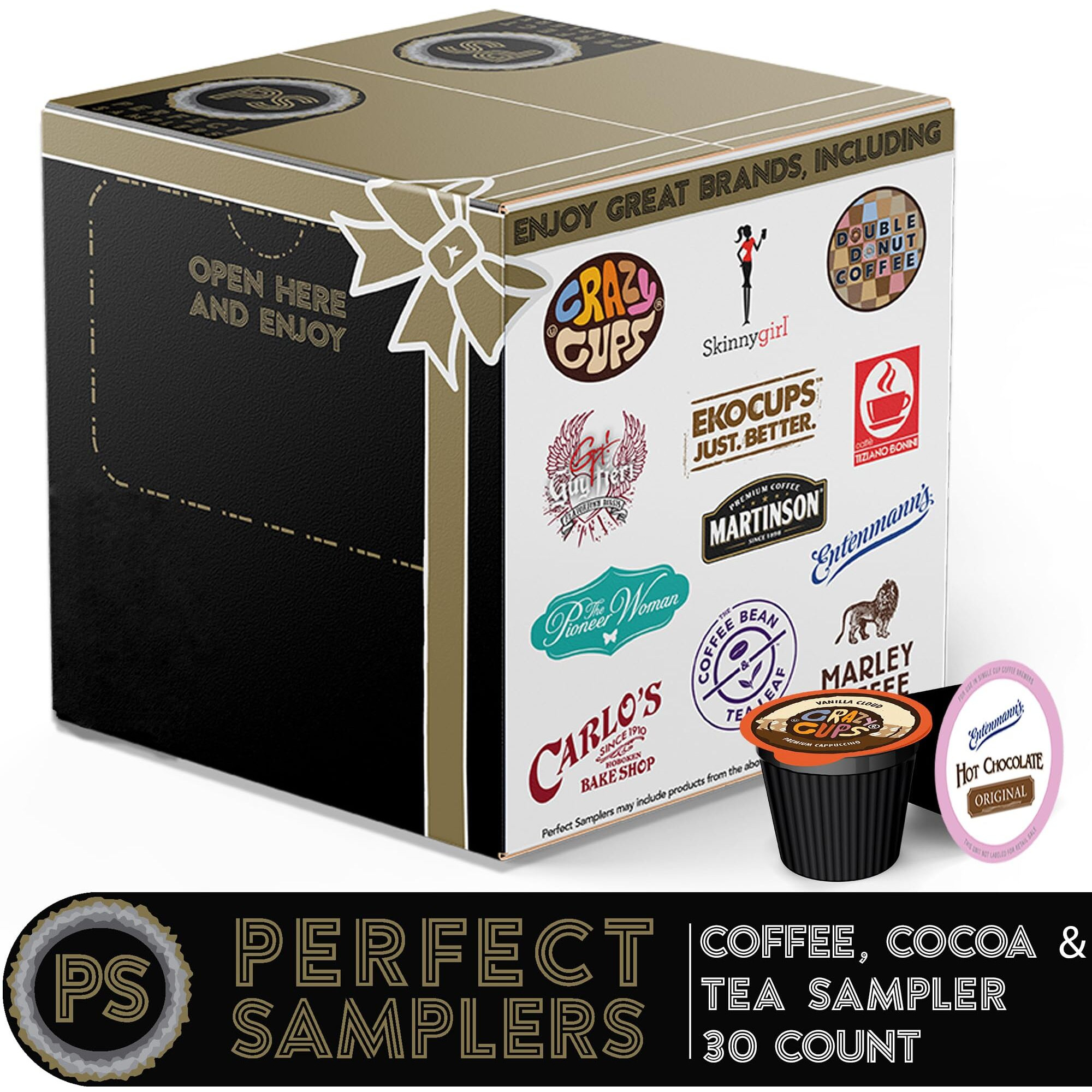 Perfect Samplers Coffee Tea Cider Cappuccino Hot Chocolate Single Serve Cups For Keurig K Cup Brewers Variety Pack Sampler 30 Sampler All Unique Cups No Duplicates, Mix, 30 Count