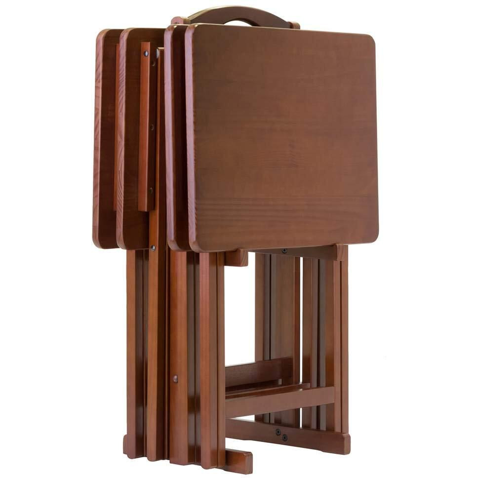 Winsome Alex Snack Table, Walnut, 19.06X14.57X25.98, 5-Pc Set