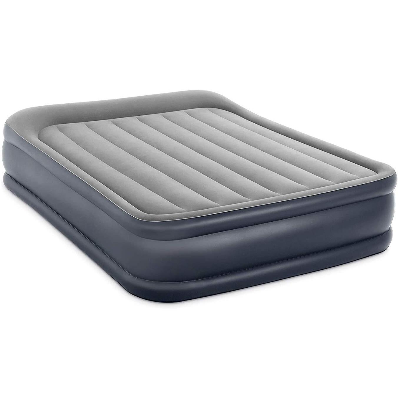 Intex 64135Ed Dura-Beam Plus Deluxe Pillow Rest Air Mattress Fiber-Tech - Queen Size - Built-In Electric Pump - 16.5In Bed Height - 600Lb Weight Capacity