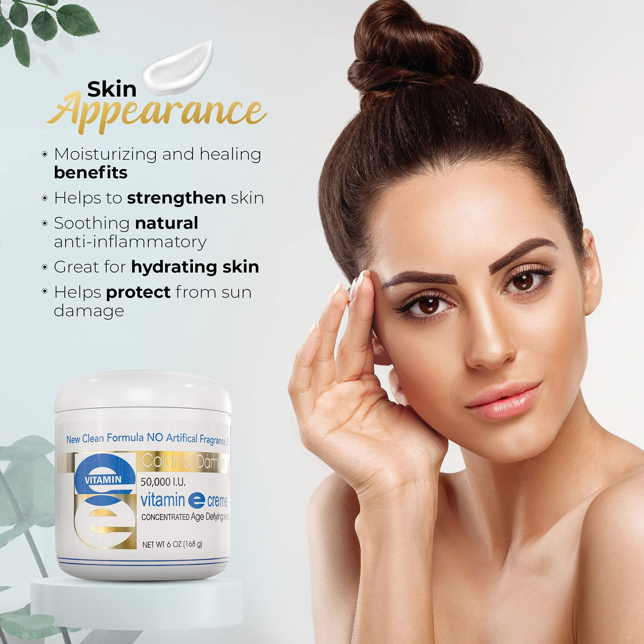 Colonial Dames High Potency 50,000 Iu Vitamin E Moisturizer For Hydrating & Moisturizing Chapped Dry Skin & Fine Lines.