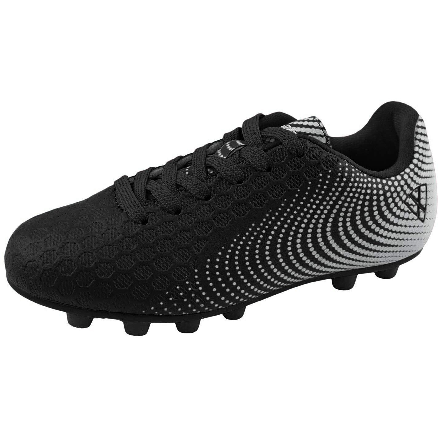 Vizari Stealth Fg Soccer Shoes | Firm Ground Outdoor Soccer Shoes For Boys And Girls | Lightweight And Easy To Wear Youth Outdoor Soccer Cleats | Black/White | Little Kid