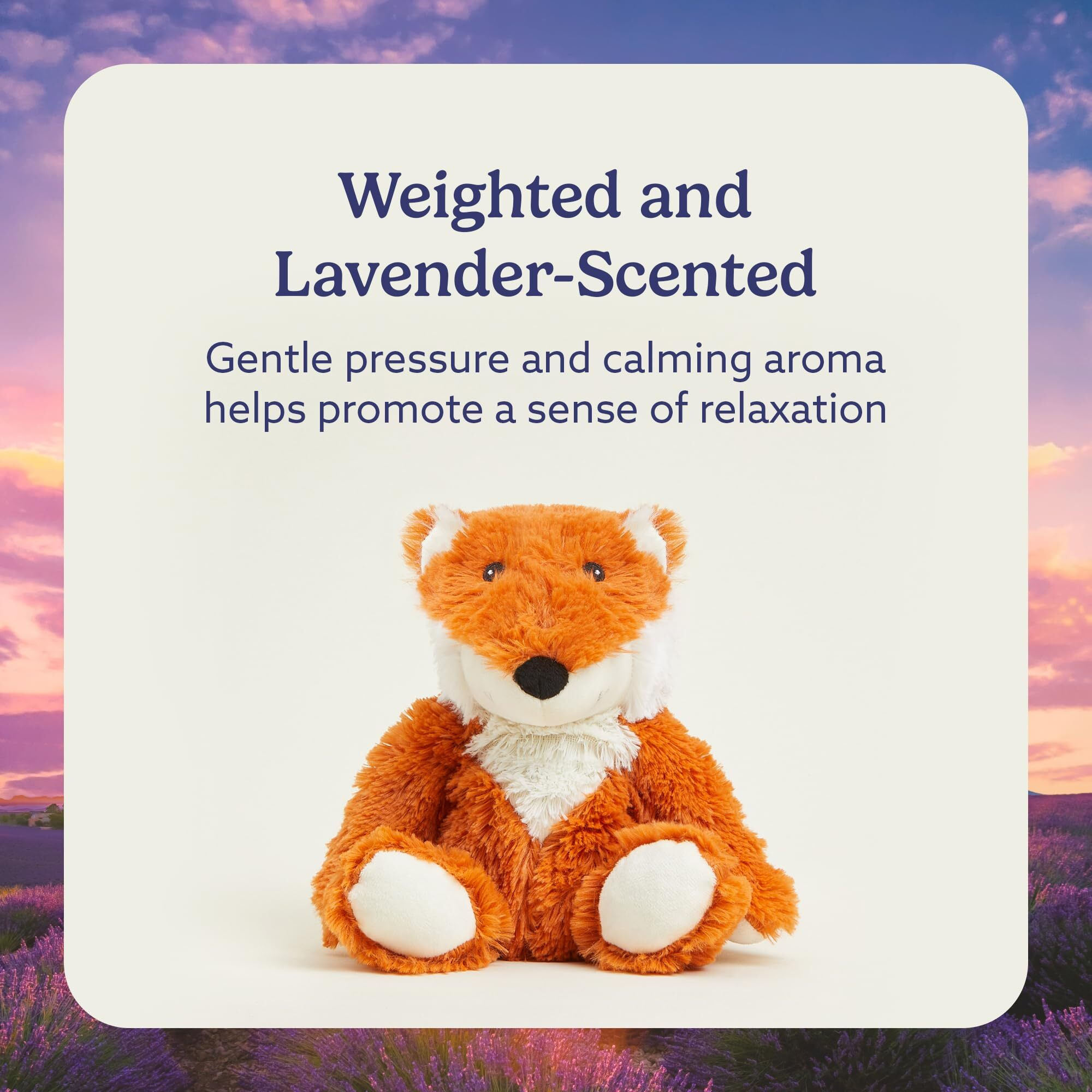 Warmies Microwavable & Weighted Stuffed Animals, Fox - Heated Stuffed Animal Plushie For Warmth & Comfort - Cute Soft Plush Toys For Adults & Children (Boys, Girls, Babies & Toddlers)