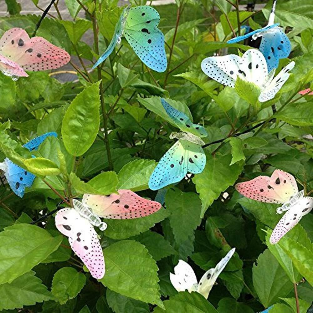 Berocia Butterfly Solar String Lights Outdoor, 12 Led Waterpoof Led Solar Butterfly Lights Outdoor Indoor For Bedroom