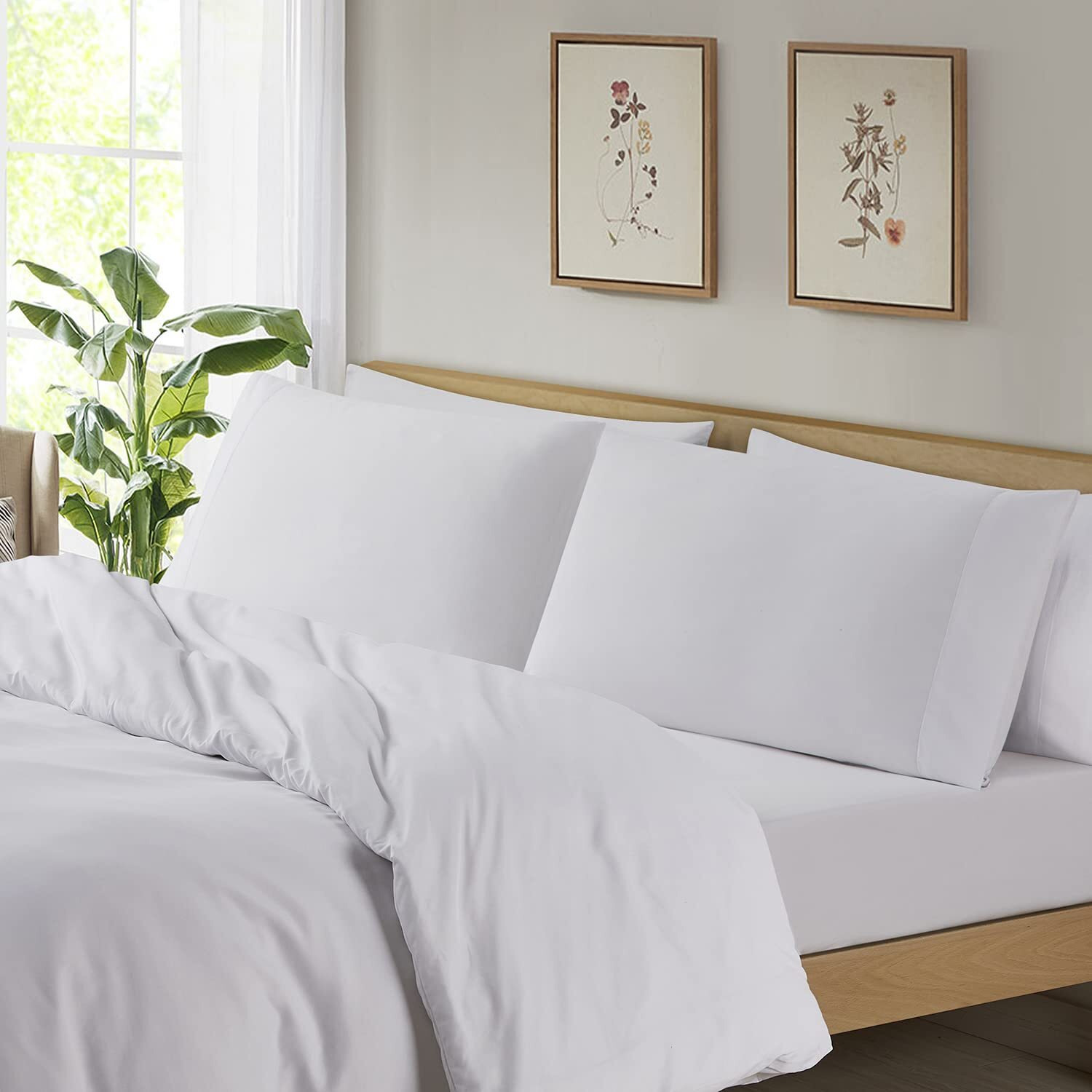 Empyrean Bedding Pillow Case - White Pillow Cases Set Of 2, Microfiber Pillow Cases Standard Size Soft Pillowcases, Ultra Cooling Queen Pillow Cases, Stain Fade Resistant White