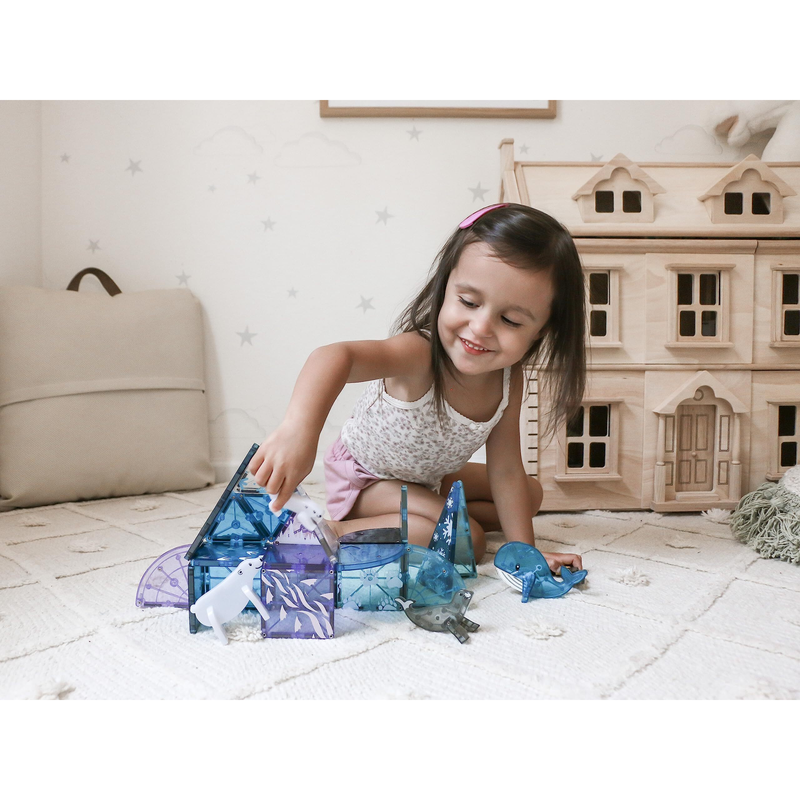 Magna-Tiles Arctic Animals 25-Piece Magnetic Construction Set, The Original Magnetic Building Brand