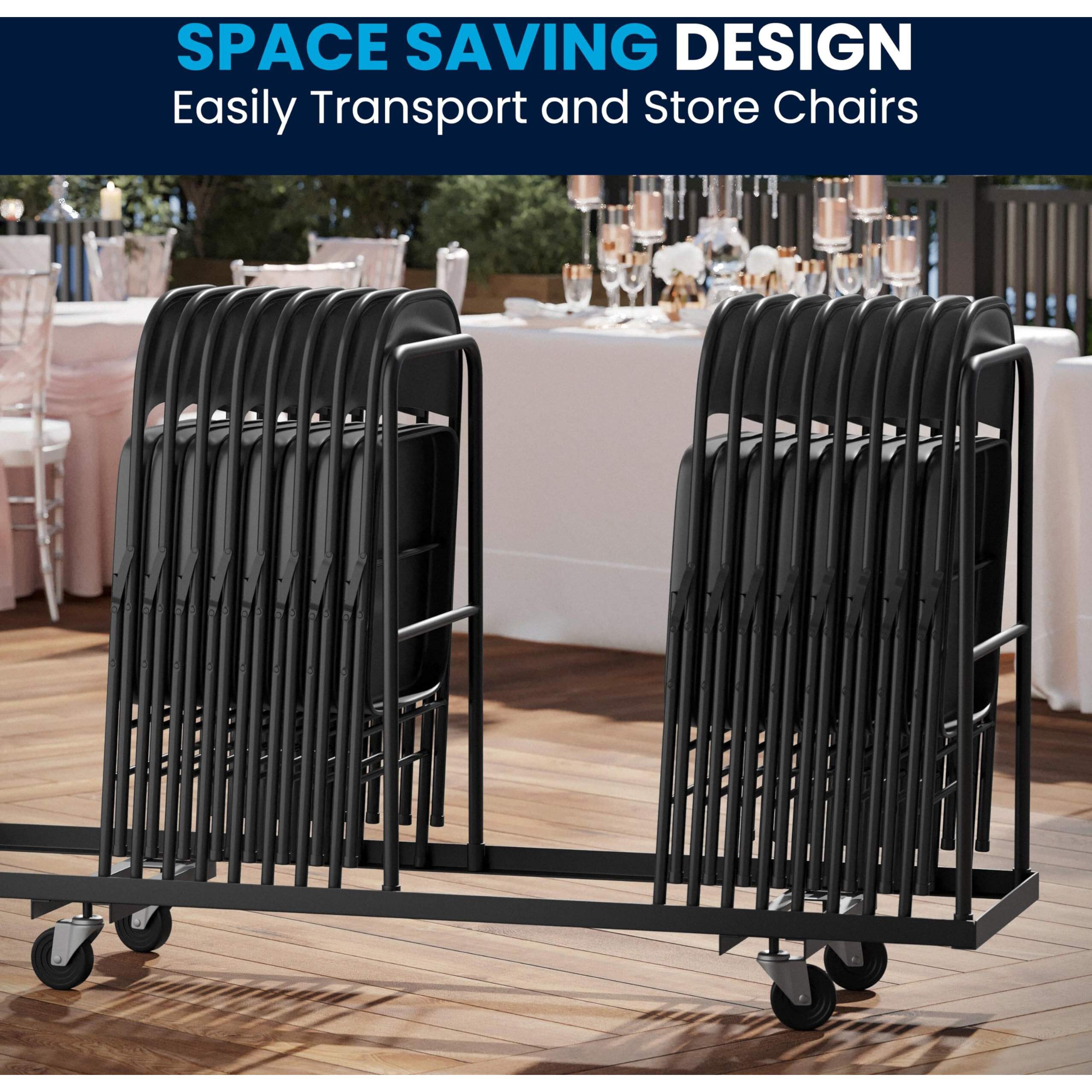 Flash Furniture Hercules Series Double Braced Black Metal Folding Chair
