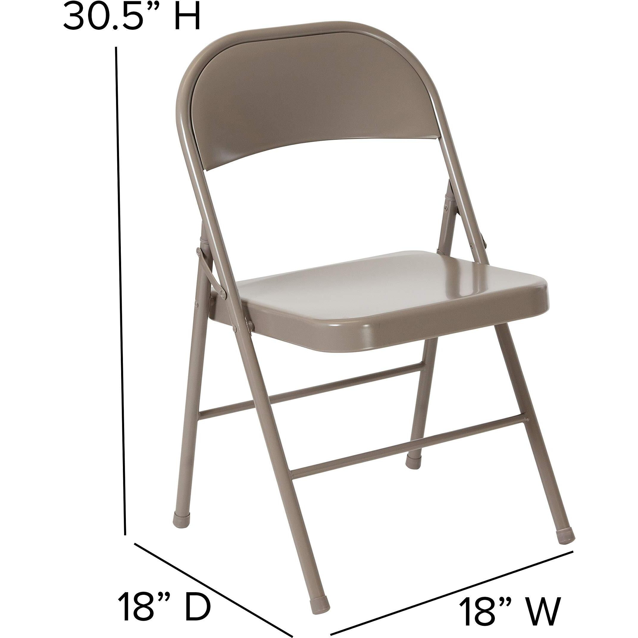 Flash Furniture Hercules Series Commercial Grade Double Braced Gray Metal Folding Chair