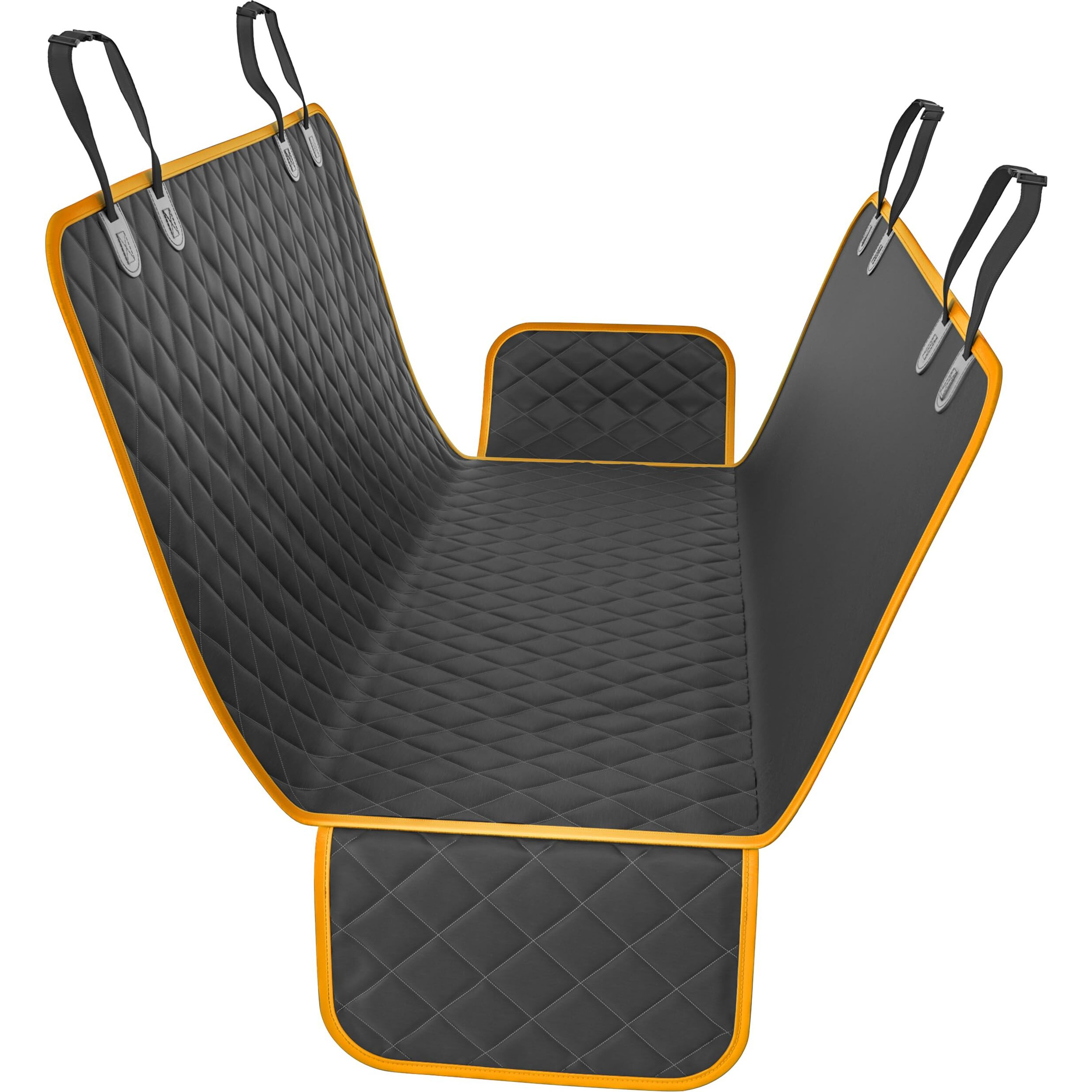 Active Pets Dog Car Seat Cover For Back Seat, Waterproof Pet Hammock Protector, Durable Nonslip Seat Protection Suv Truck, Standard 53"&quotX56"", Orange