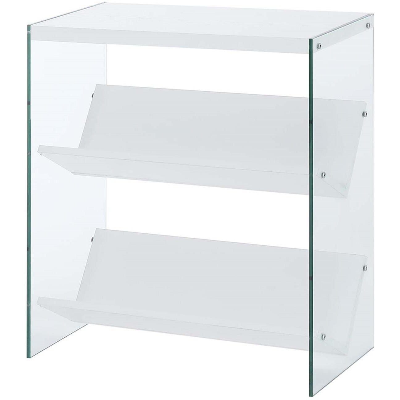 Convenience Concepts Soho Bookcase, White / Glass