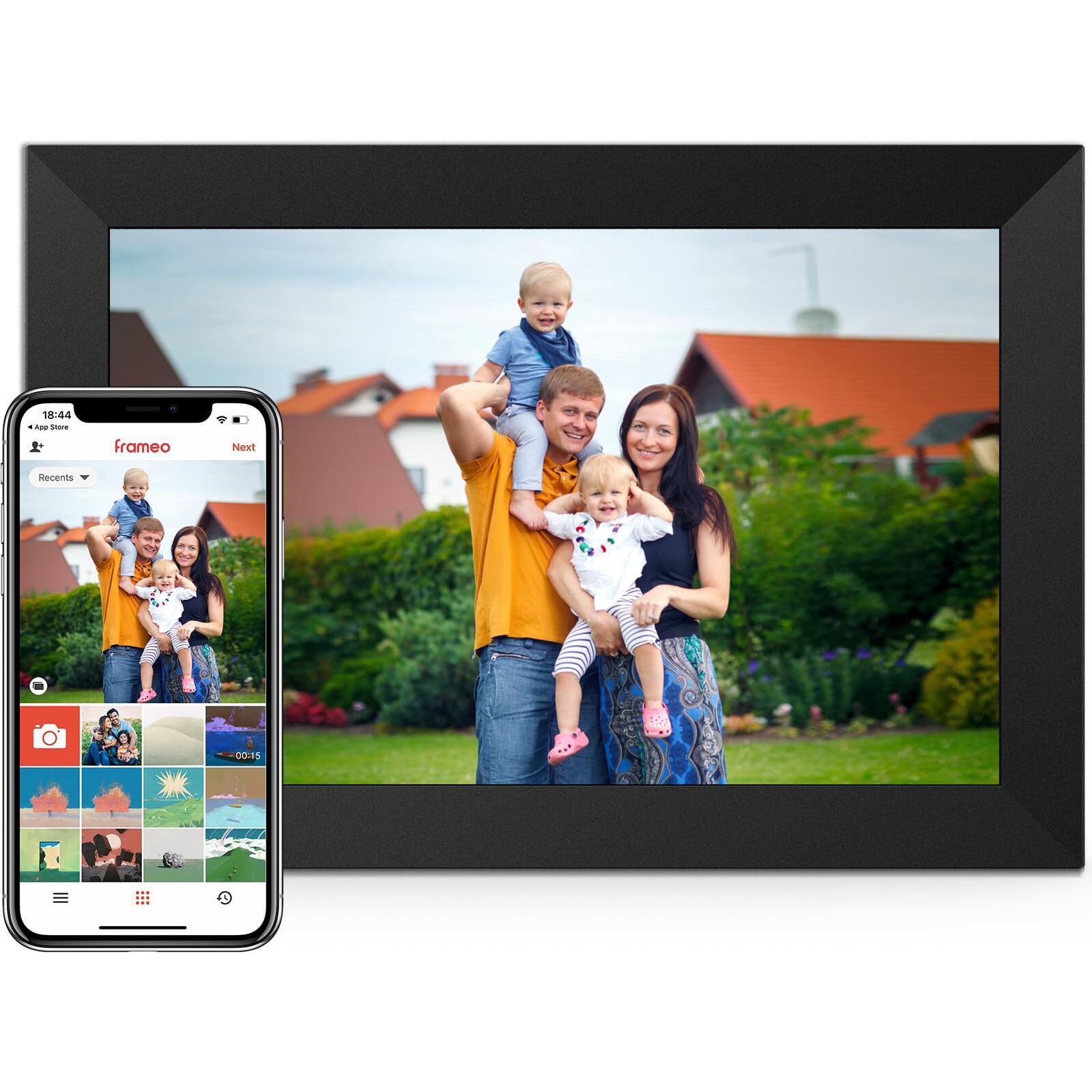 Wifi 10.1'' Digital Picture Frame With 1280X800 Resolution, Touchscreen Digital Photo Frame Share Photos And Videos Remotely Via App - Gift Guide For Christmas