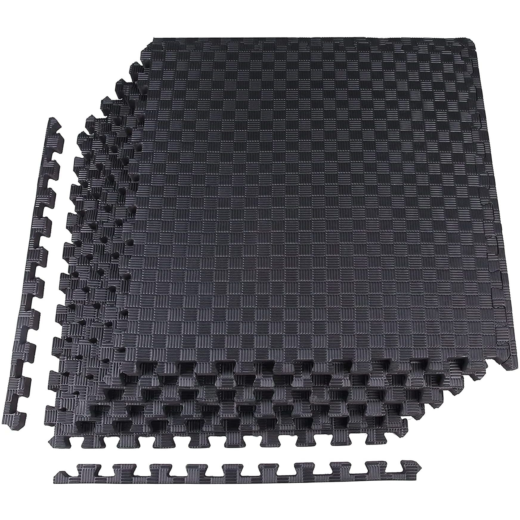 Balancefrom Puzzle Exercise Mat With Eva Foam Interlocking Tiles For Mma, Exercise, Gymnastics And Home Gym Protective Flooring, 1/2"" Thick, 24 Square Feet, Gray
