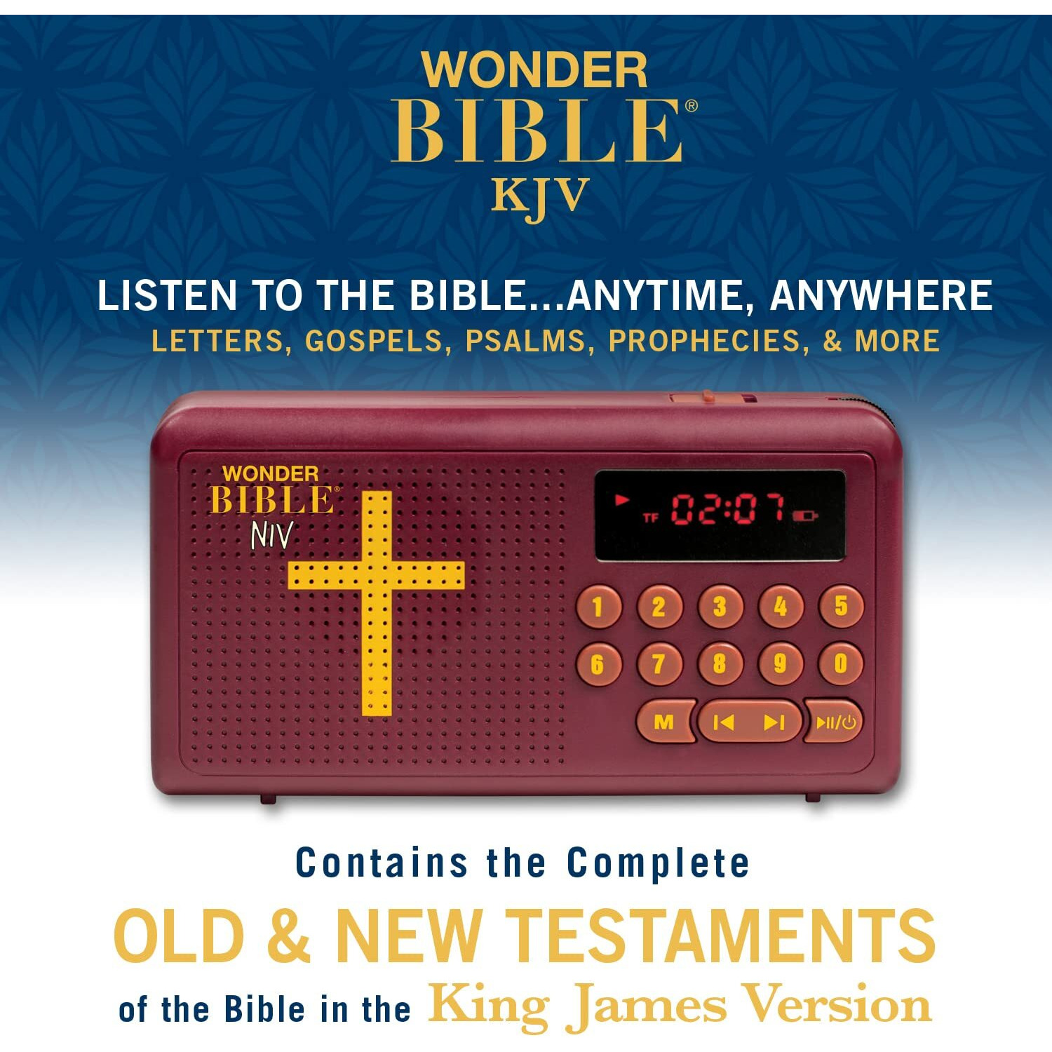 Wonder Bible Kjv- The Audio Bible Player That You Can Listen To, King James Version, New & Old Testament As Seen On Tv