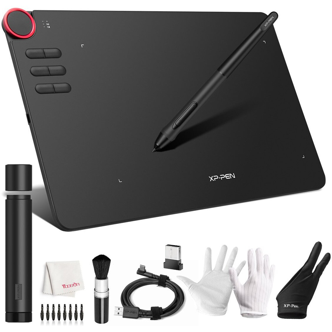 Xp-Pen Deco 03 Drawing Tablet, 8192 Level Battery-Free Pen Stylus, 2.4G Wireless, Shortcut Dial, Programmable Buttons, Works With Windows 11/10/8/7, Mac Os, Chromebook