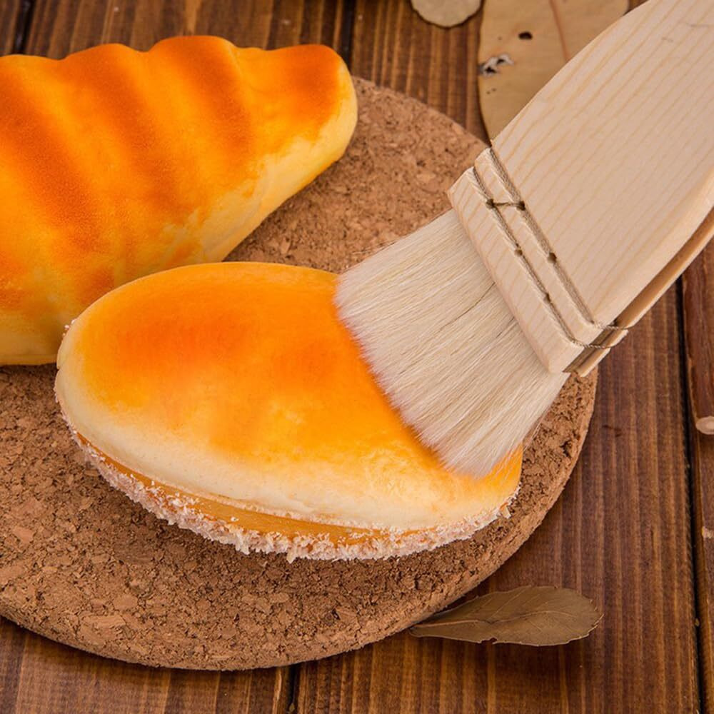 Alminionary 4Pcs Pastry Brushes Basting Oil Brush With Boar Bristles And Hardwood Handles Bbq Cooking Baking Brush For Spreading Butter, Egg Liquid To Pastries, Dessert, Bread Dough