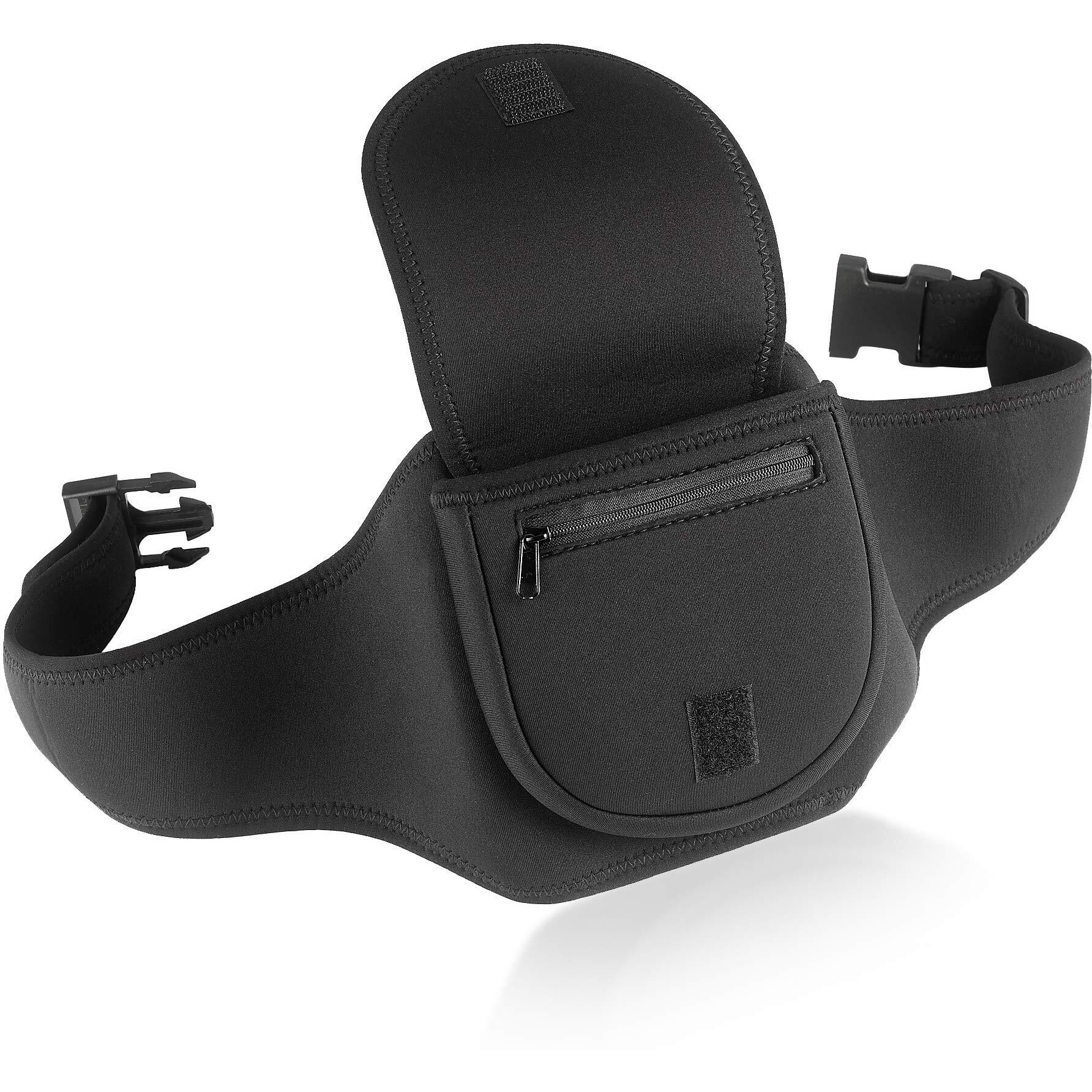 Deluxe Portable Cd Player Holder Case With Belt - Black - For Exercise, Yoga, Hiking Or Biking