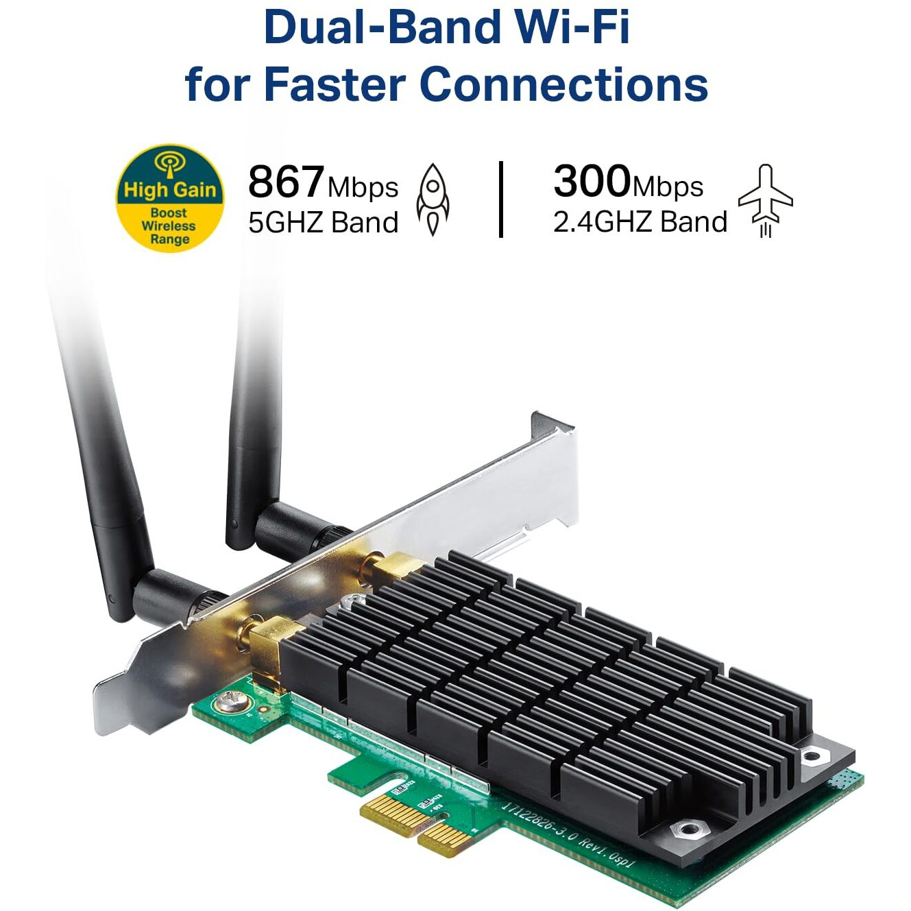 Tp-Link Ac1200 Pcie Wifi Card(Archer T4E)- 2.4G/5G Dual Band Wireless Pci Express Adapter, Low Profile, Long Range Beamforming, Heat Sink Technology, Supports Windows 11/10/8.1/8/7/Xp