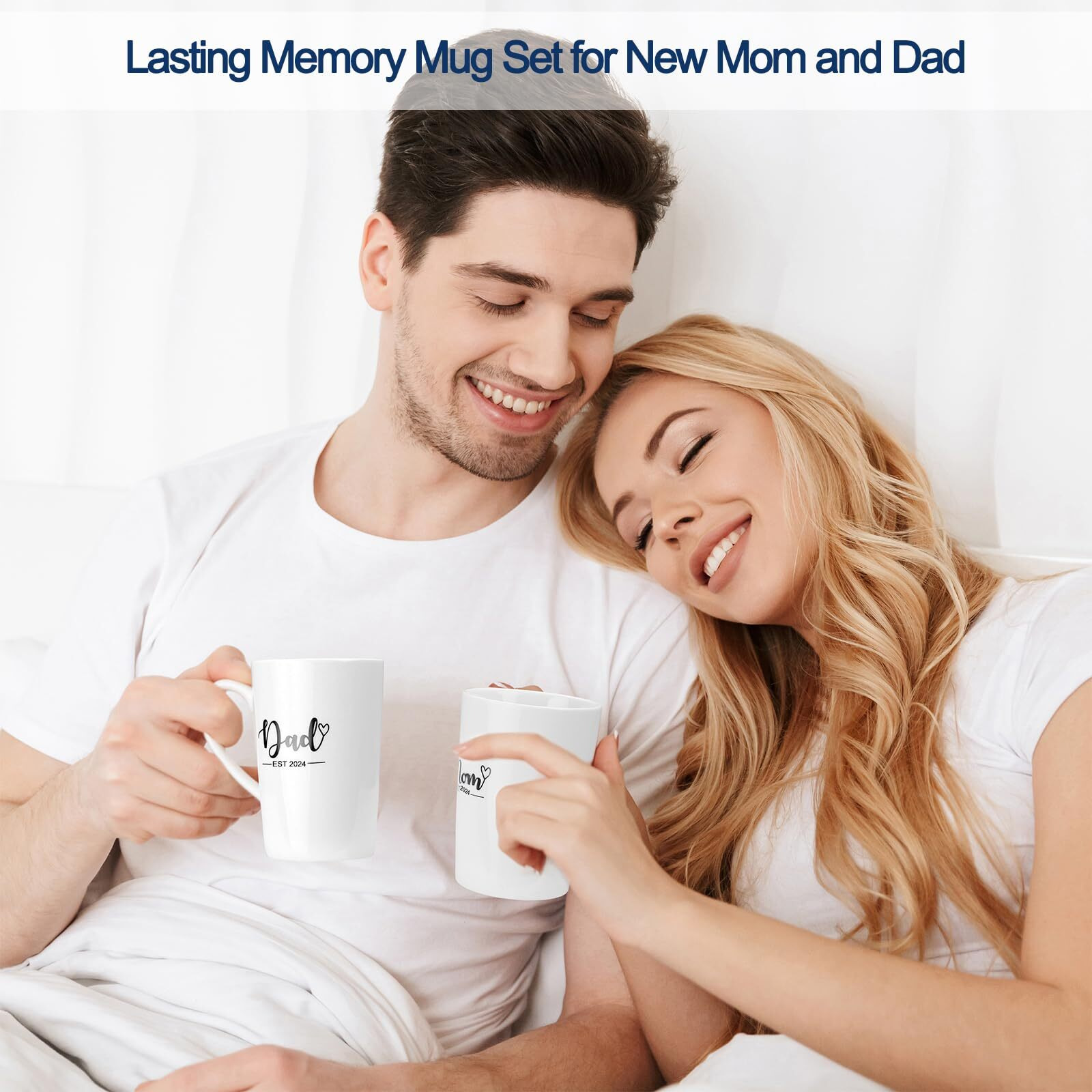 Miyyet Pregnancy Gifts For First Time Moms - New Mom Gifts, Gender Reveal Gifts Including Mom And Dad Est 2024 Mug Set For Expecting Parents, Mom To Be Gift, Baby Shower Gifts, New Parents Gifts