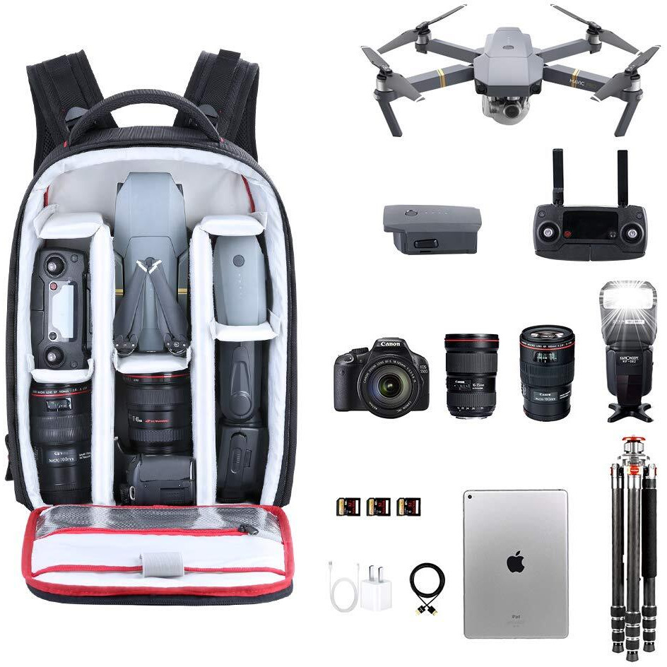 Beschoi Camera Bag, Camera Backpack For Photographers 20L Waterproof Camera Bags For Dslr Camera, Speedlite Flash, Camera Tripod, Laptops, Lens And Accessories