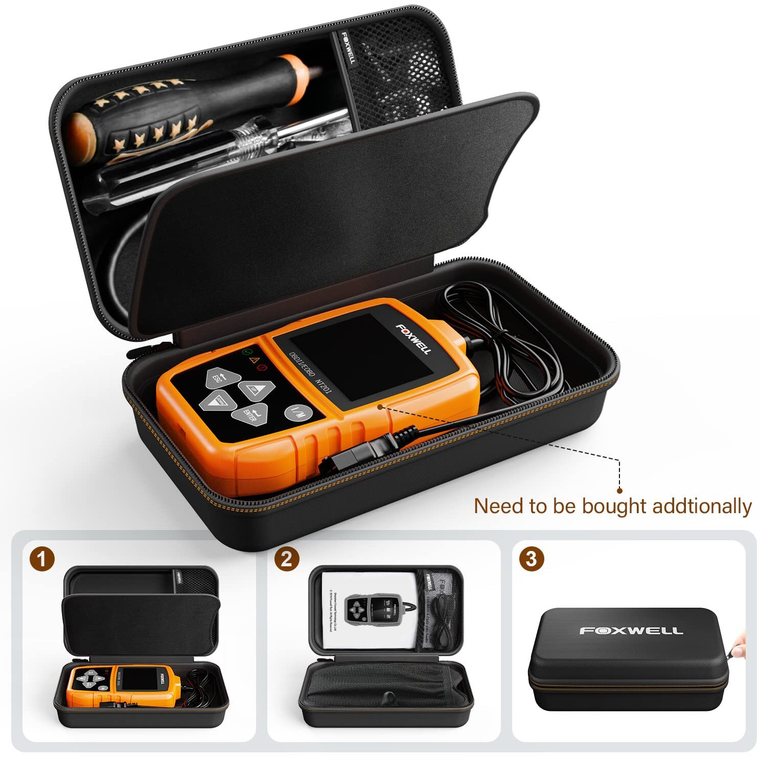 Foxwell Nt301 Case Obd2 Scanner Professional Enhanced Obdii Diagnostic Box