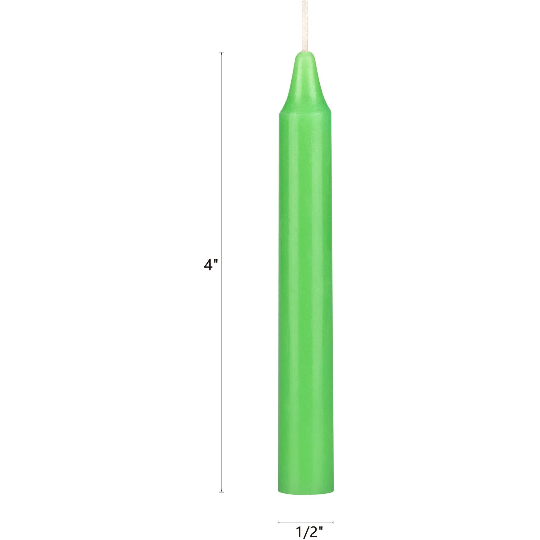 Mega Candles 20 Pcs Unscented Light Green Exquisite Mini Taper Spell Candles, 4 Inch Tall X 1/2 Inch Diameter, Magic Chimes, Enchantment, Casting Rituals, Witchcraft, Wiccan, Altar, Metaphysical