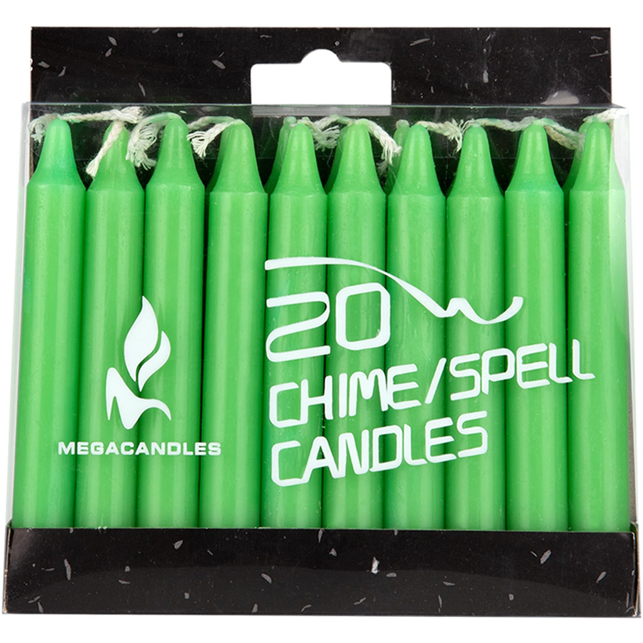 Mega Candles 20 Pcs Unscented Light Green Exquisite Mini Taper Spell Candles, 4 Inch Tall X 1/2 Inch Diameter, Magic Chimes, Enchantment, Casting Rituals, Witchcraft, Wiccan, Altar, Metaphysical