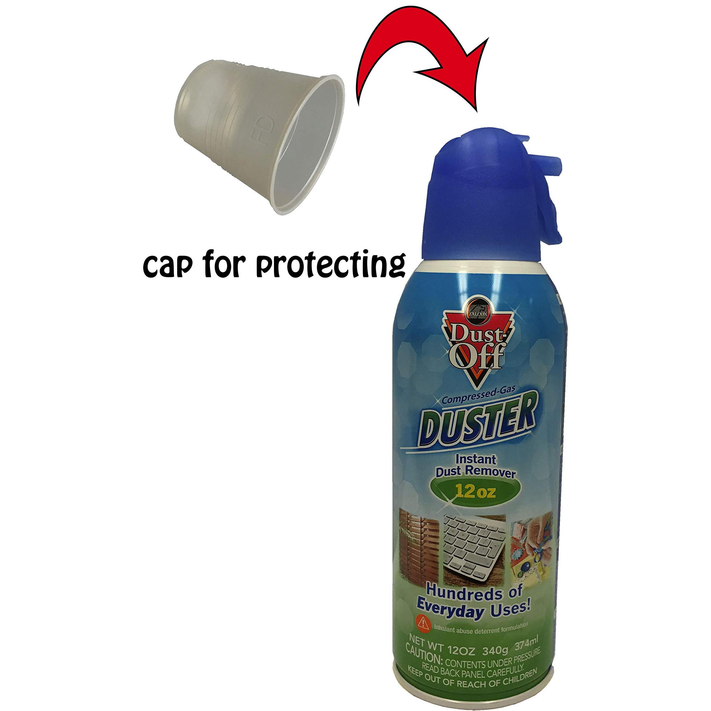 Falcon Dust-Off Compressed Gas Duster For Electronics Devices, 12 Oz Cans Last Extra Long, 6 Packs